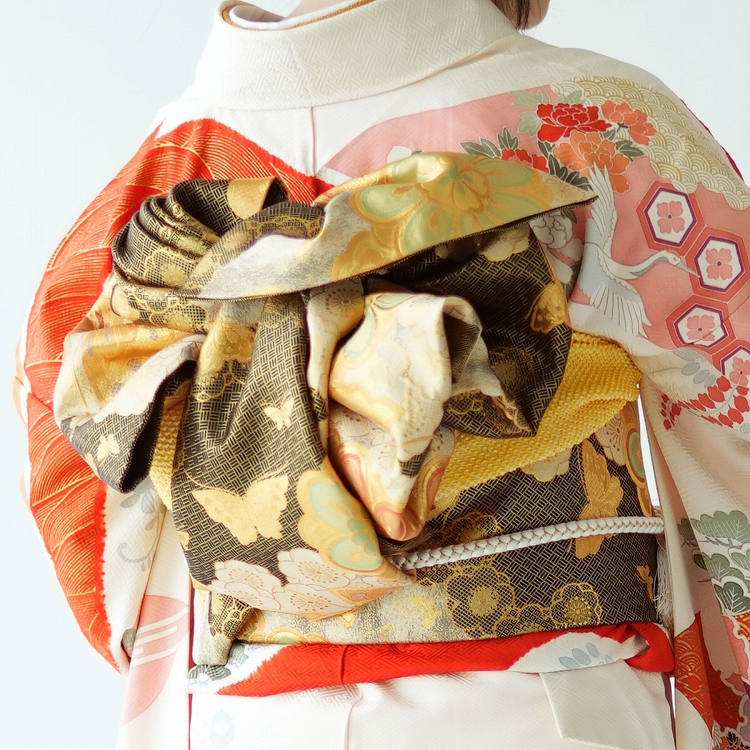 マトマト 赤×オレンジ 吉祥花々 振袖 身丈157 MK-1202】Retro Modern クラシカルな中にモダンを落とし込んだ個性派