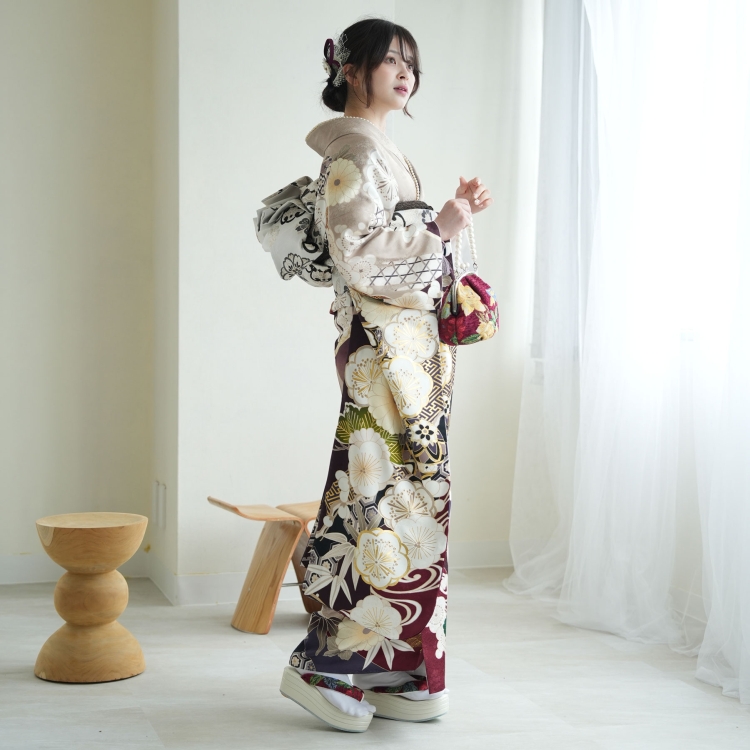 レンタル 振袖 成人式 結婚式 21点セット 古典柄 レトロ
