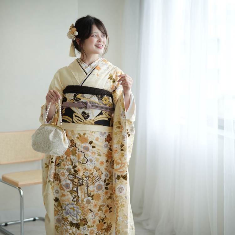 レンタル 振袖 成人式 結婚式 21点セット 古典柄 レトロ アンティーク