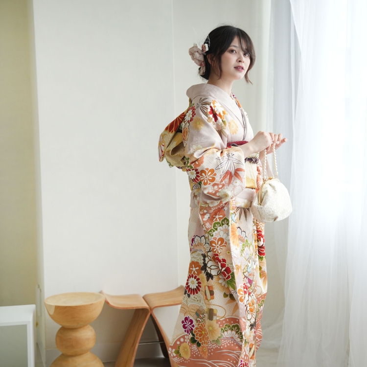 レンタル 振袖 成人式 結婚式 21点セット 古典柄 レトロ アンティーク