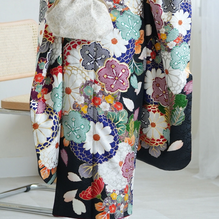 レンタル 振袖 成人式 21点セット 古典柄 レトロ アンティーク系 結婚