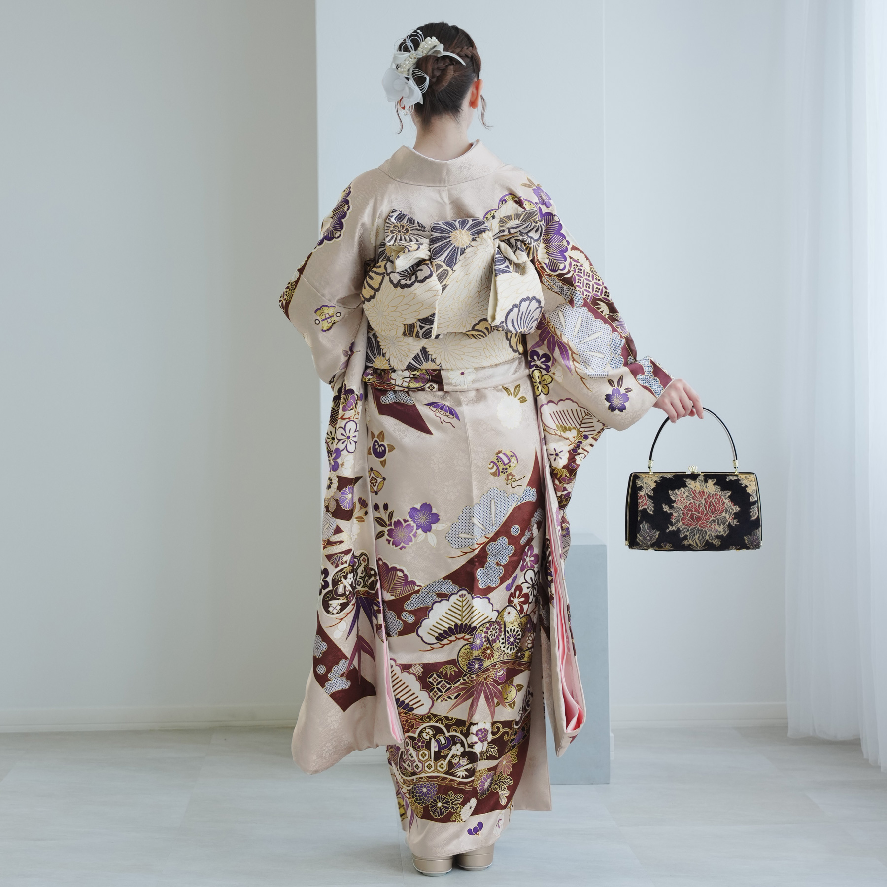 N-768◆美品 紗 夏着物 正絹 袋帯 夏帯】 正絹紗袋帯 ≪御仕立て上がり・中古美品≫ 「波濤地花地