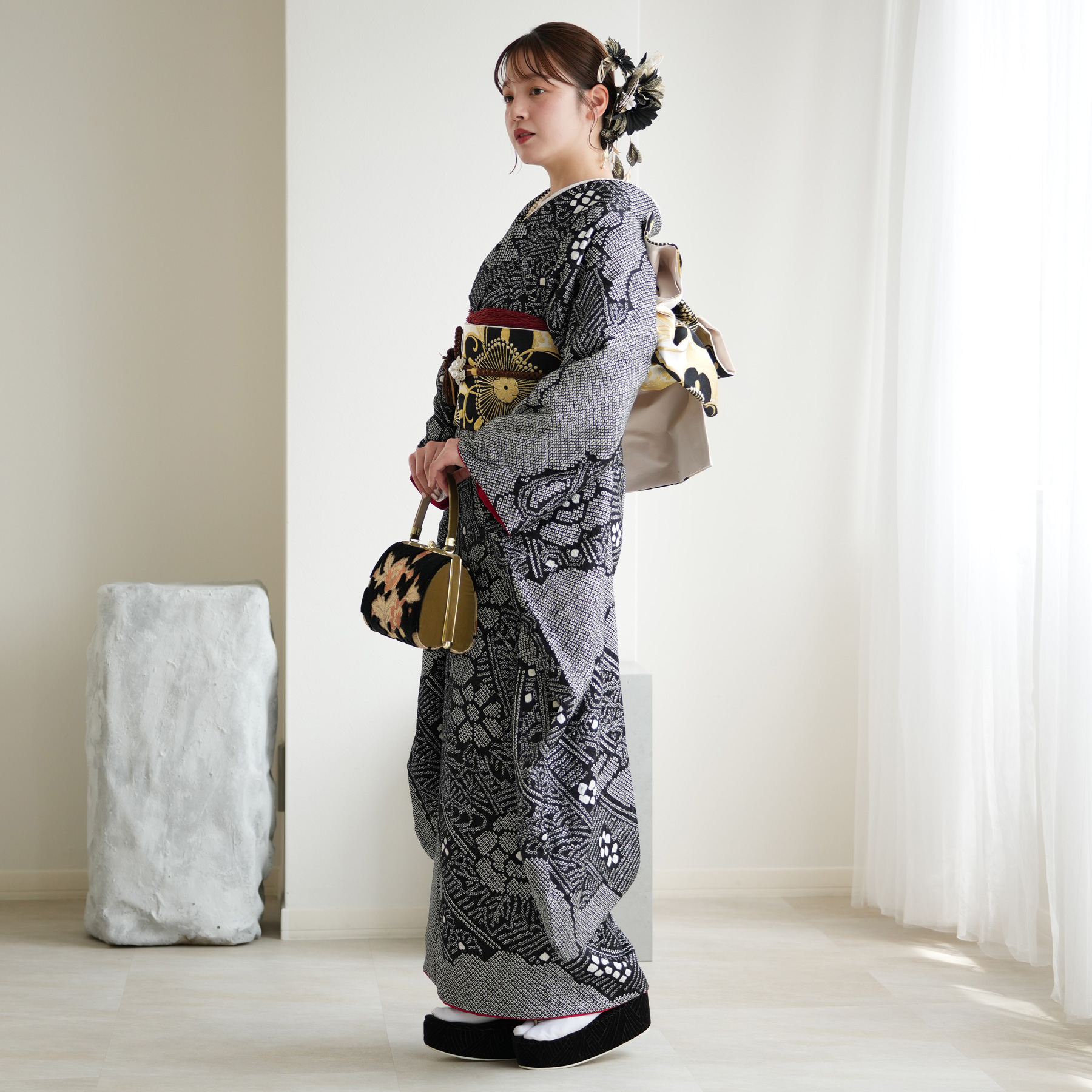 振袖・袋帯セット　着物　振り袖 2026 furisode. レンタル振袖フルセット 【振袖 正絹着物+袋帯 21点