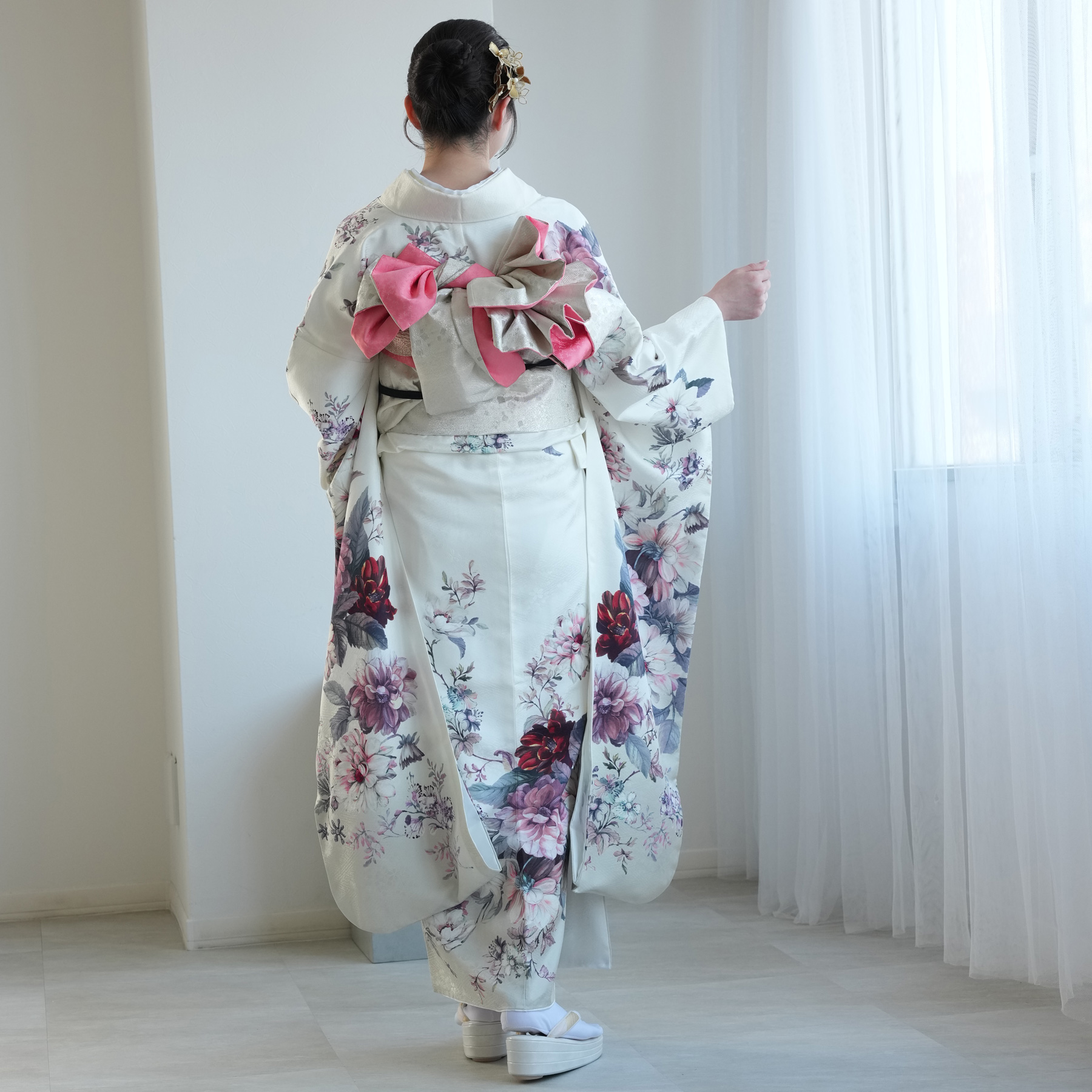 レンタル 振袖 成人式 セット 正絹 白ときな...の詳細画像5
