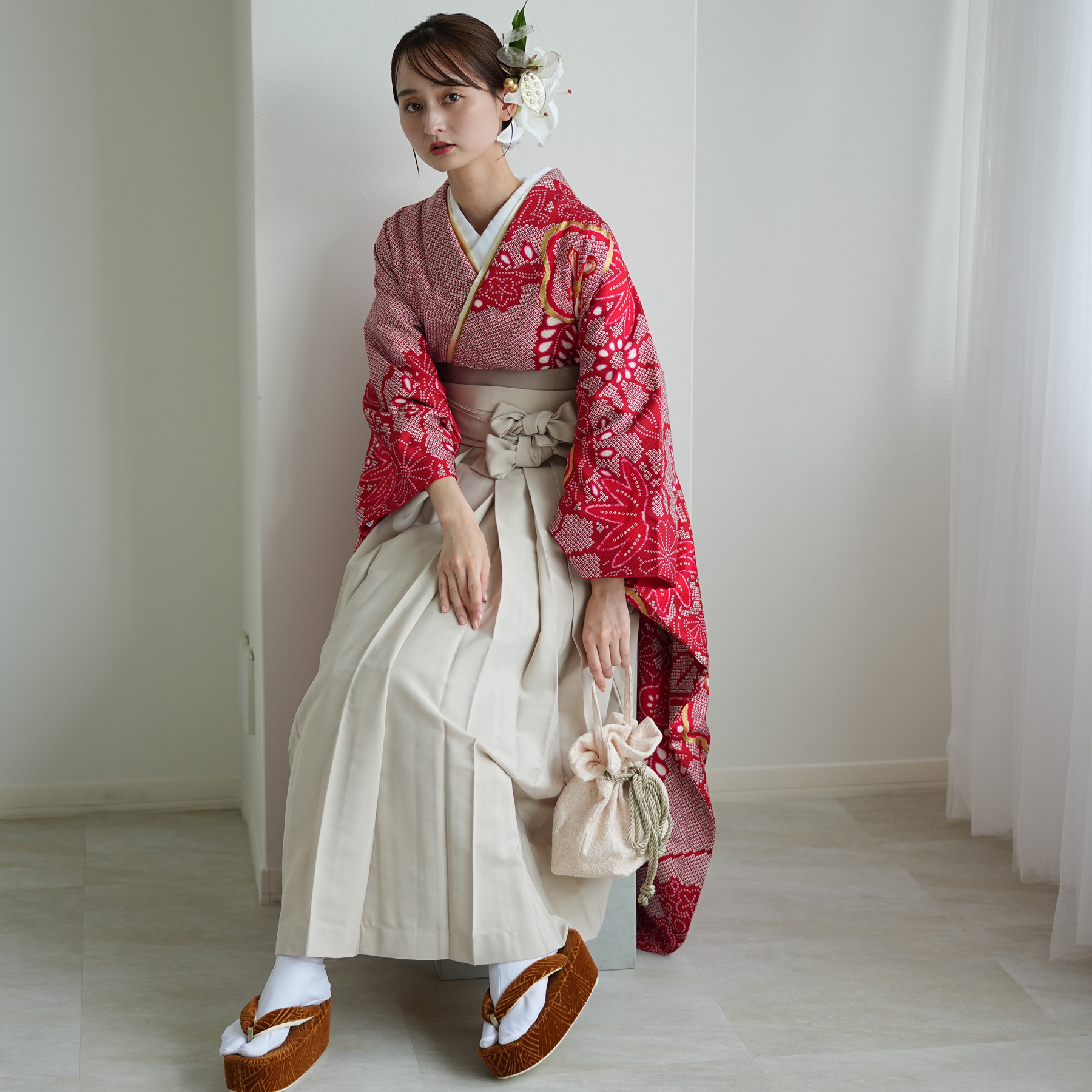 振袖+袴 18点セット（ kimono hakama ）
