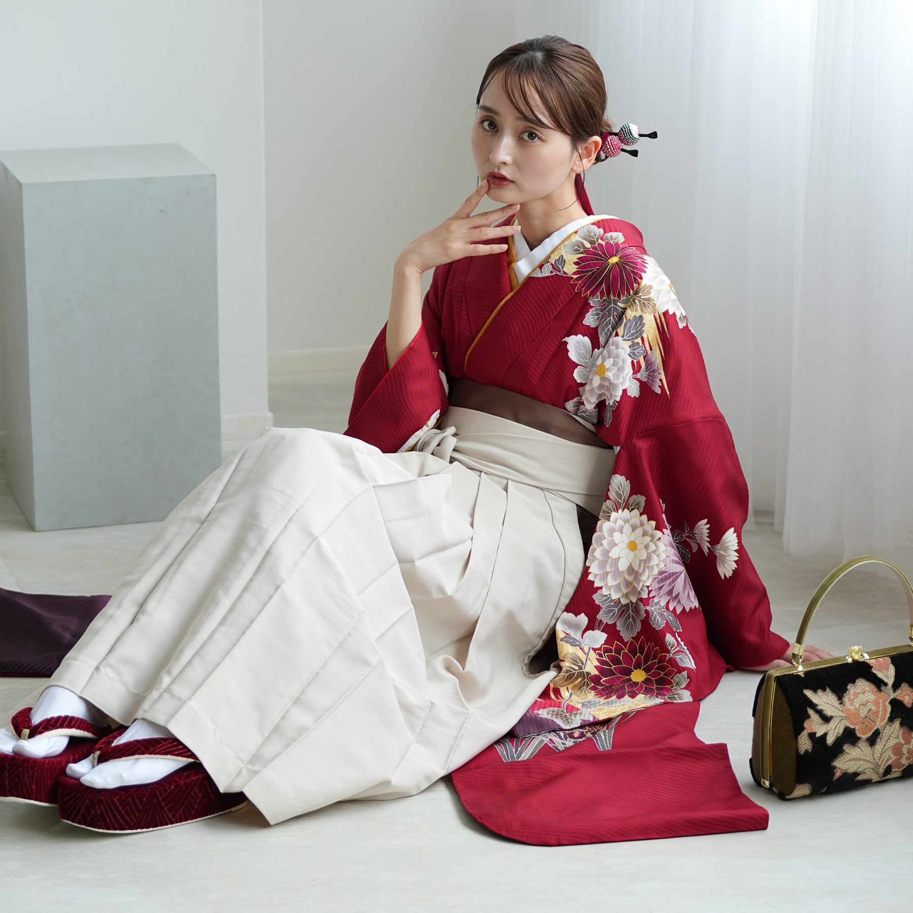 振袖+袴 18点セット（ kimono hakama ）