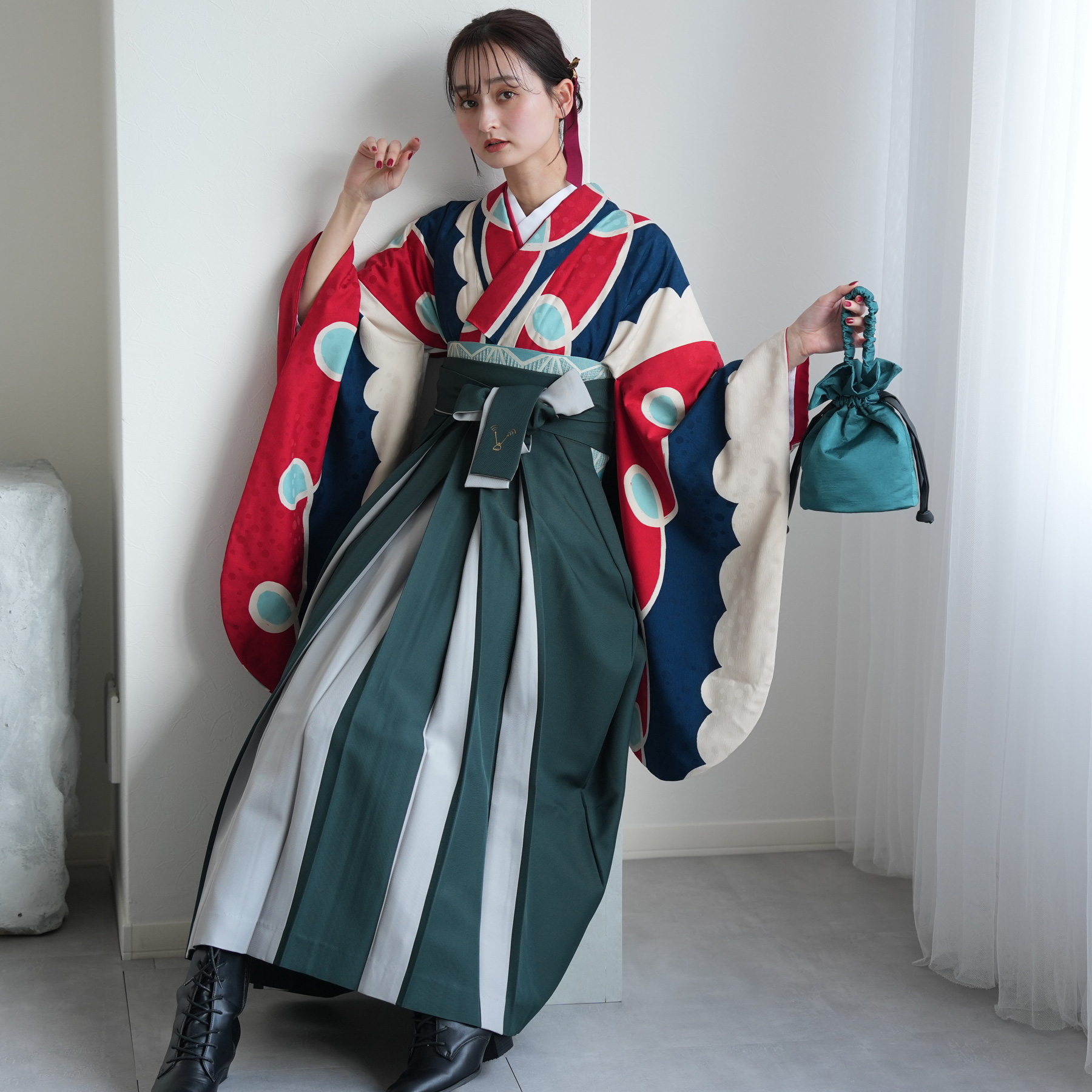 2尺袖 ブランド ポリエステル着物 モダンアンテナ 袴用 新品未使用品 楽天市場】【10％OFF】【レンタル】【モダンアンテナ 袴 17点セット