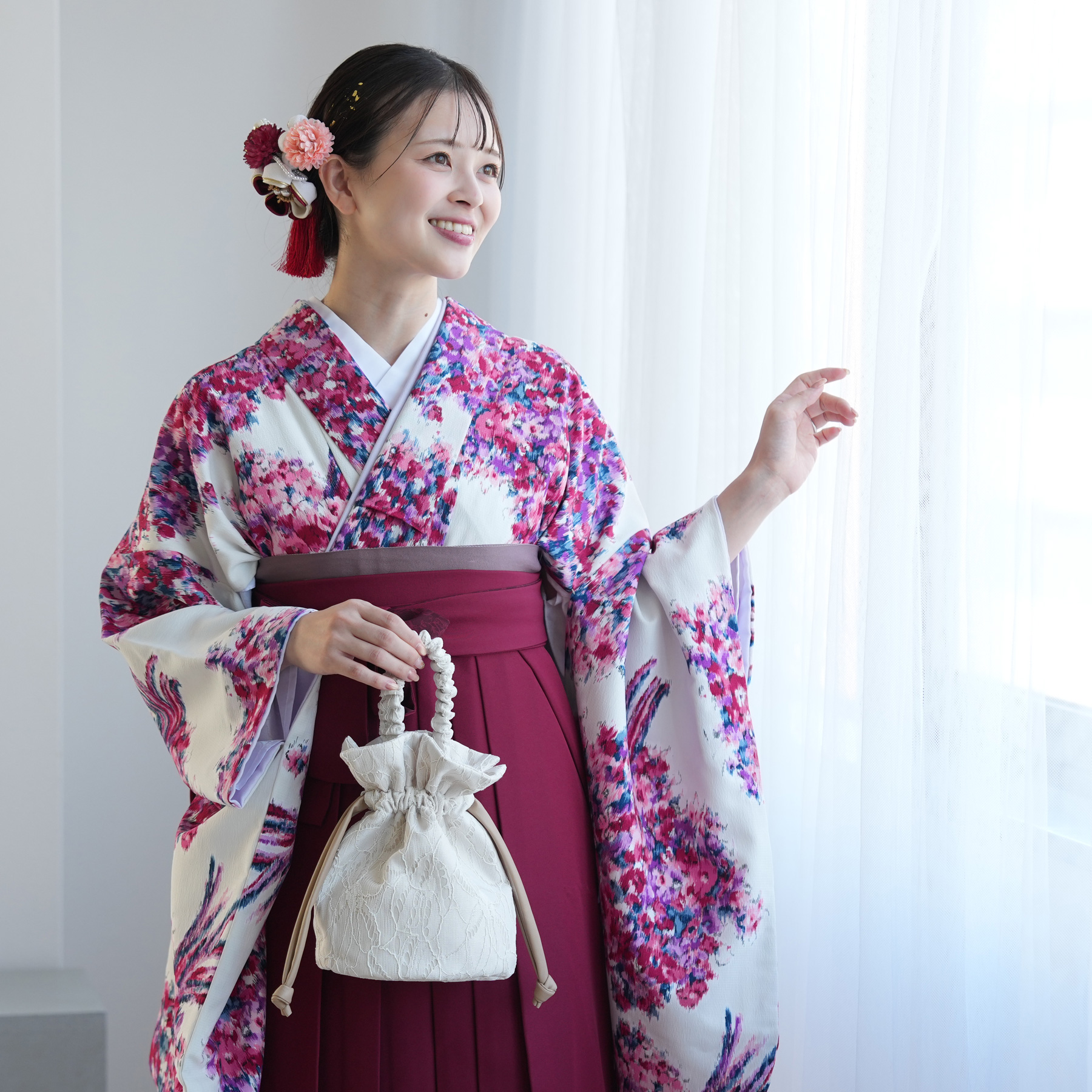 袴 レンタル 卒業式 2尺袖着物 17点セット JILL STUART ジル