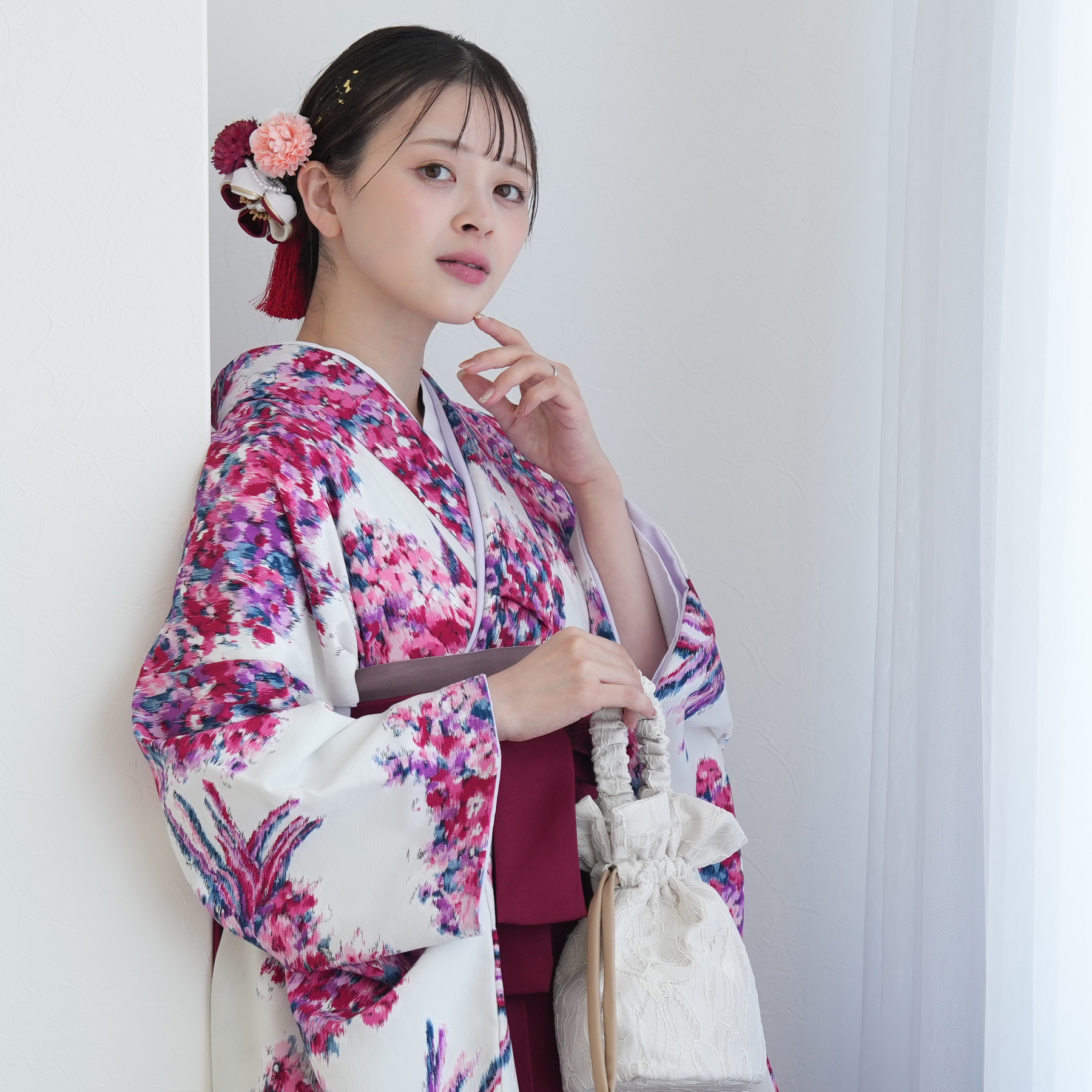 袴 レンタル 卒業式 2尺袖着物 17点セット JILL STUART ジル