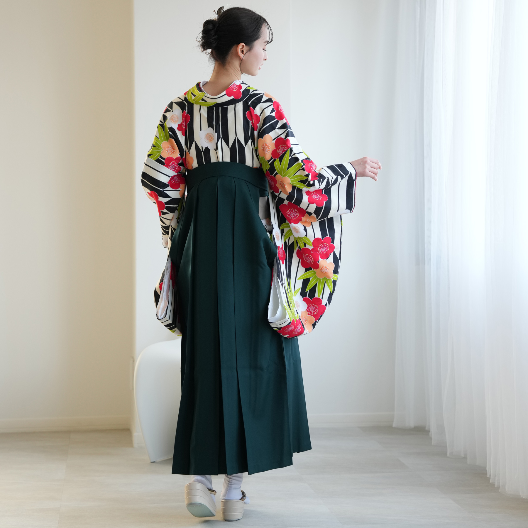 袴 レンタル 卒業式 2尺袖着物 17点セット 夢千代 レトロモダン系 袴