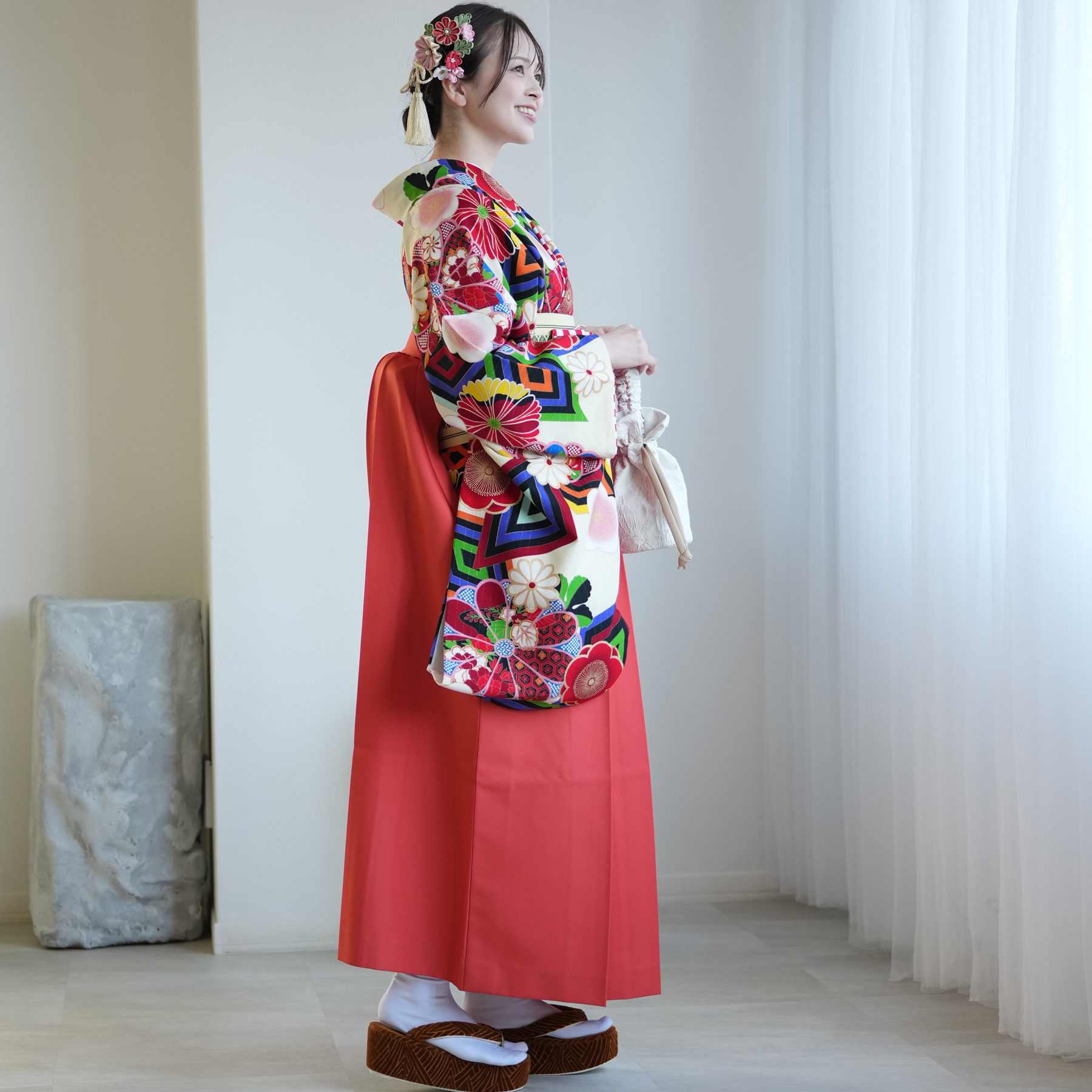 袴 レンタル 卒業式 二尺袖着物 17点セット JAPANSTYLE×中村里砂 黒と