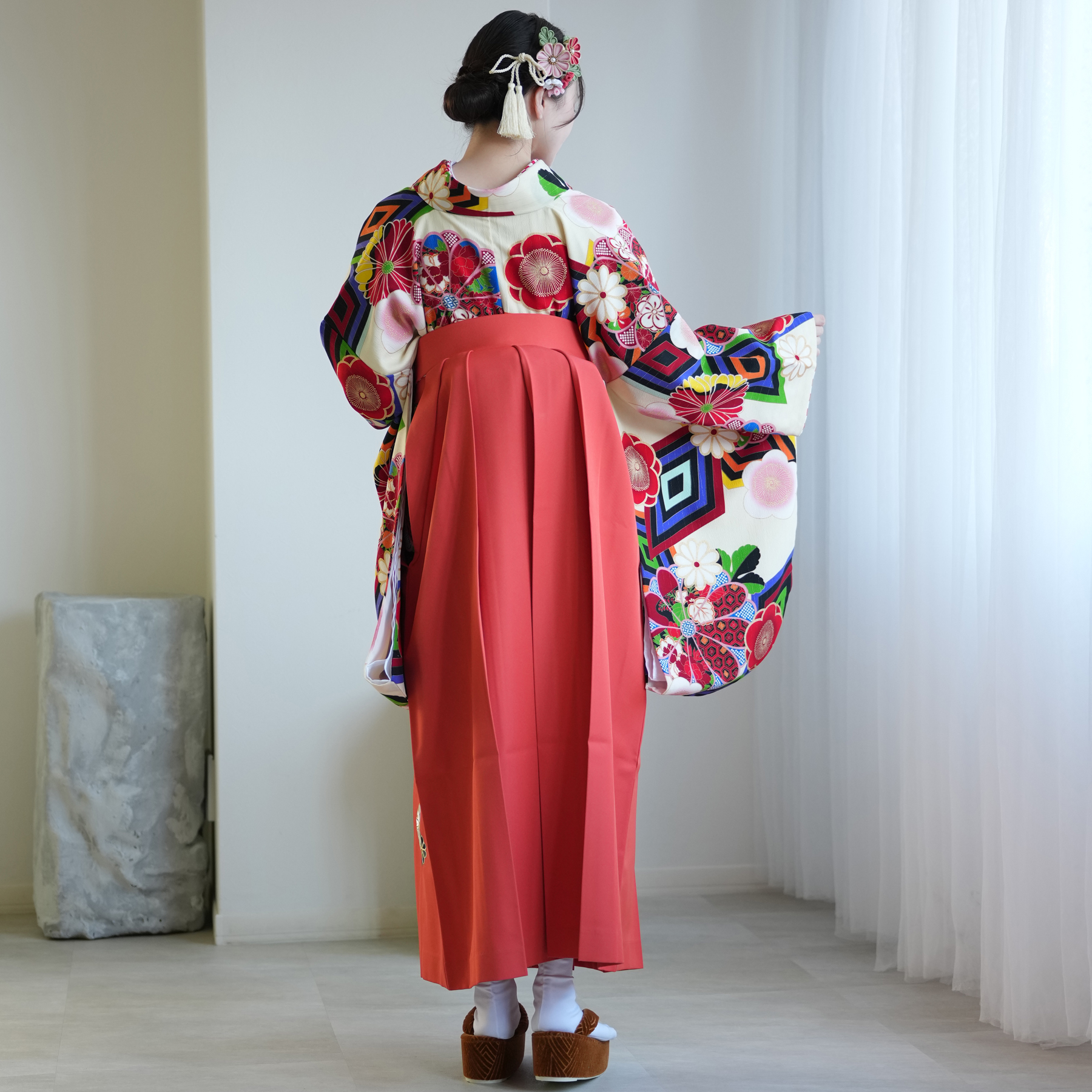 袴 レンタル 卒業式 二尺袖着物 17点セット JAPANSTYLE×中村里砂 黒と