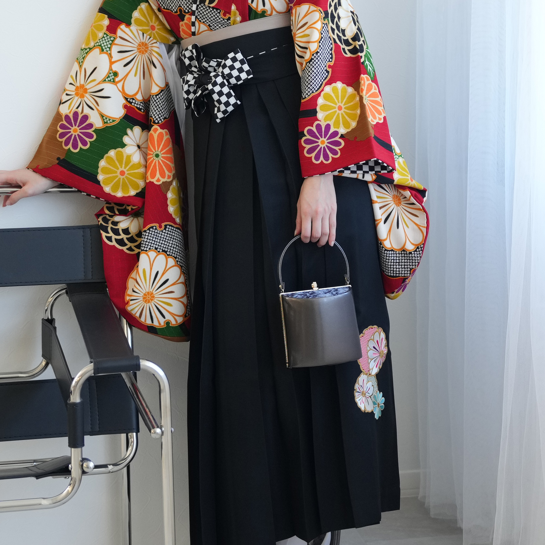 袴 レンタル 卒業式 2尺袖着物 二尺袖 17点セット JAPAN STYLE レトロ