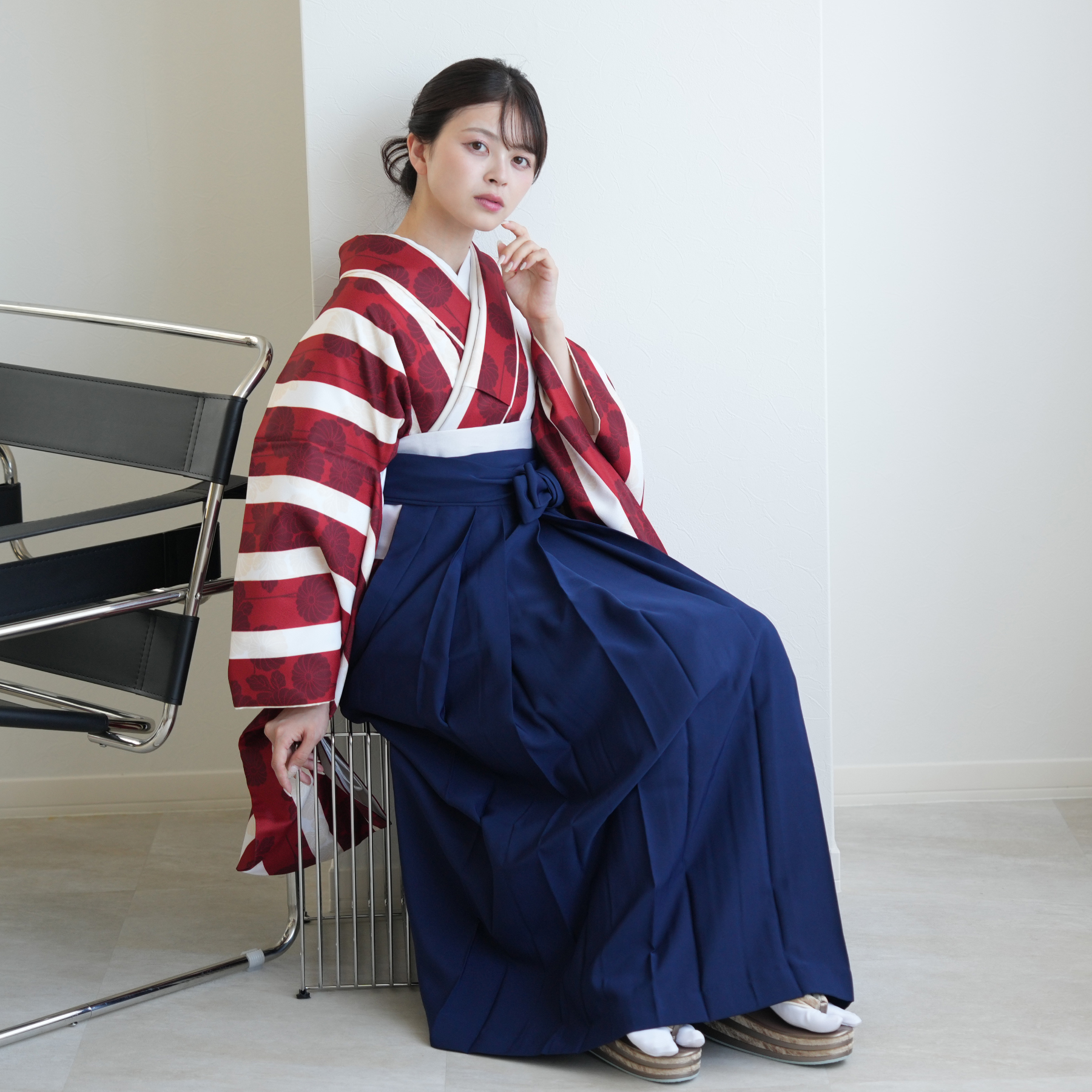 袴 レンタル 卒業式 2尺袖着物 17点セット レトロ モダン 袴セット