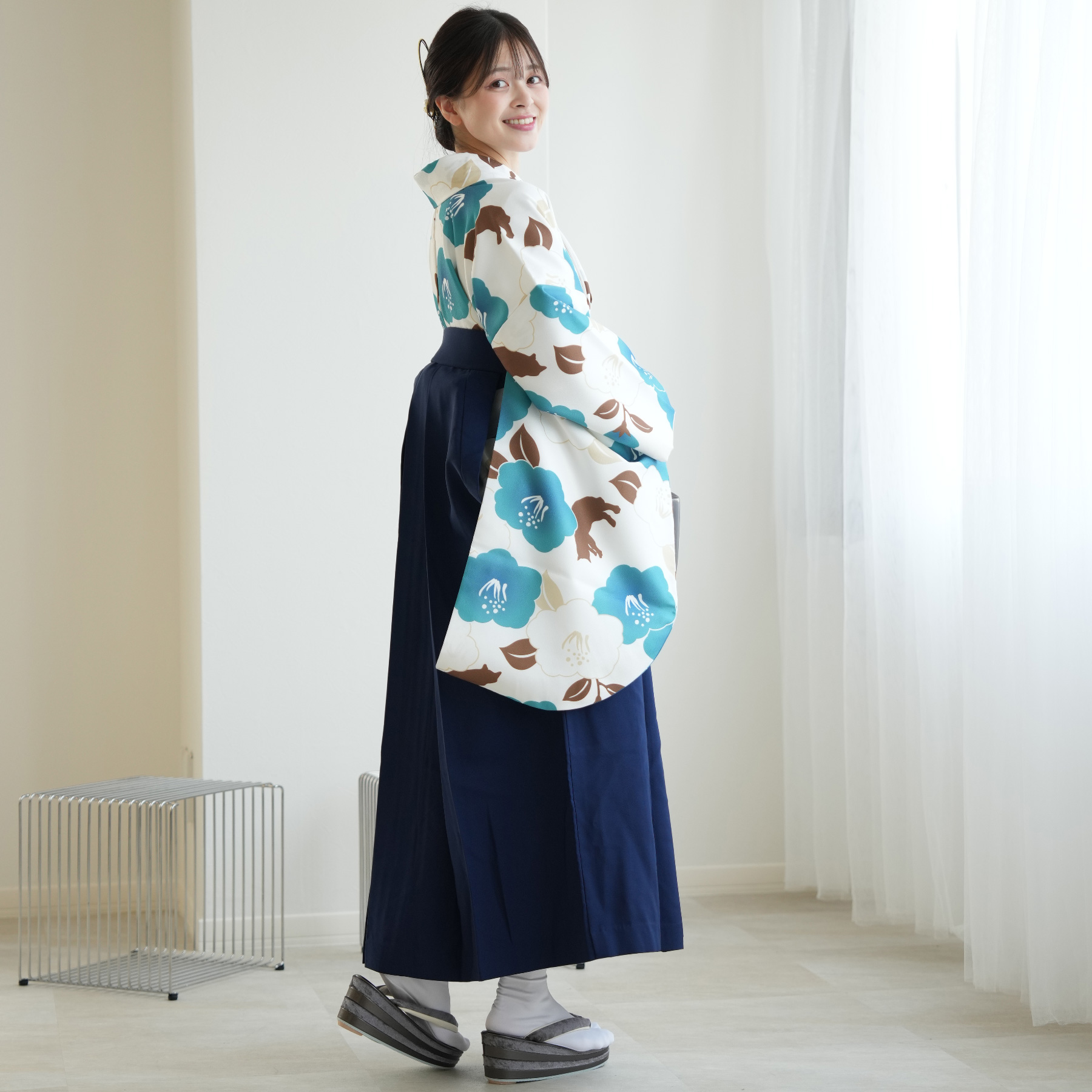 袴 レンタル 卒業式 2尺袖着物 17点セット レトロ モダン 古典 袴