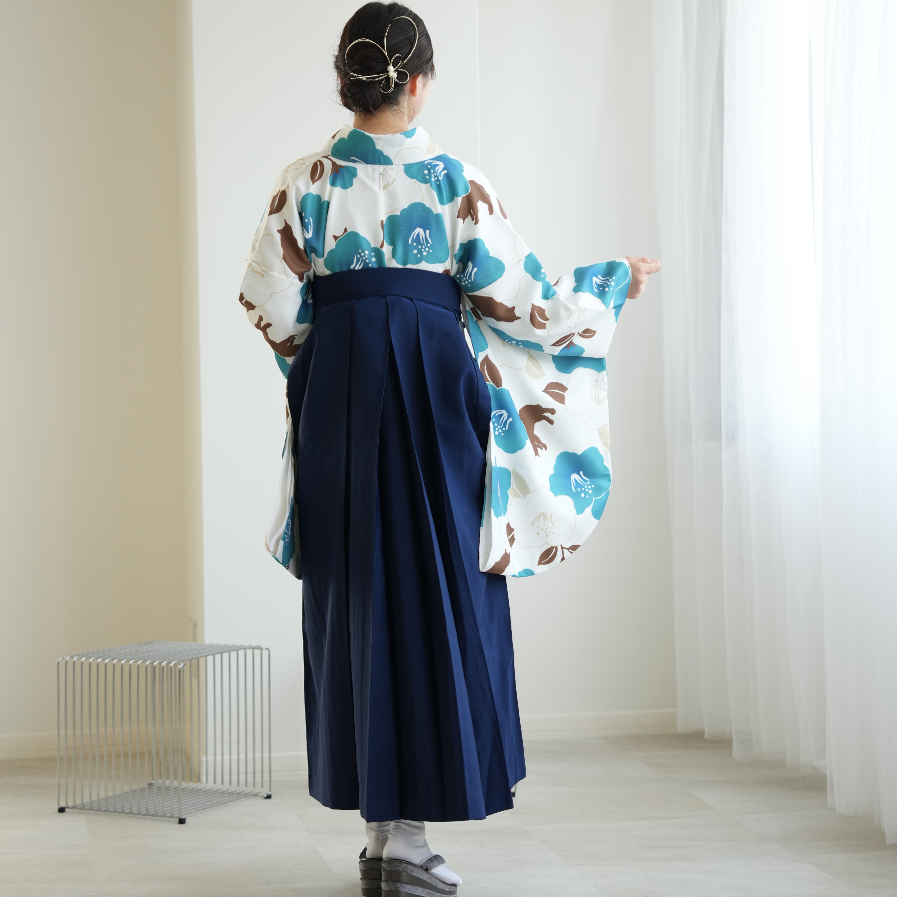 袴 レンタル 卒業式 2尺袖着物 17点セット レトロ モダン 古典 袴
