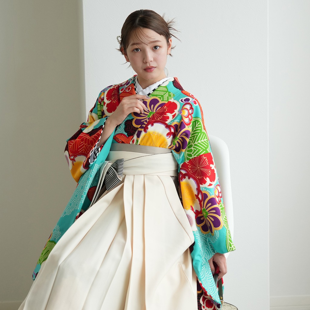 袴 レンタル 卒業式 2尺袖着物 17点セット JAPAN STYLE レトロ