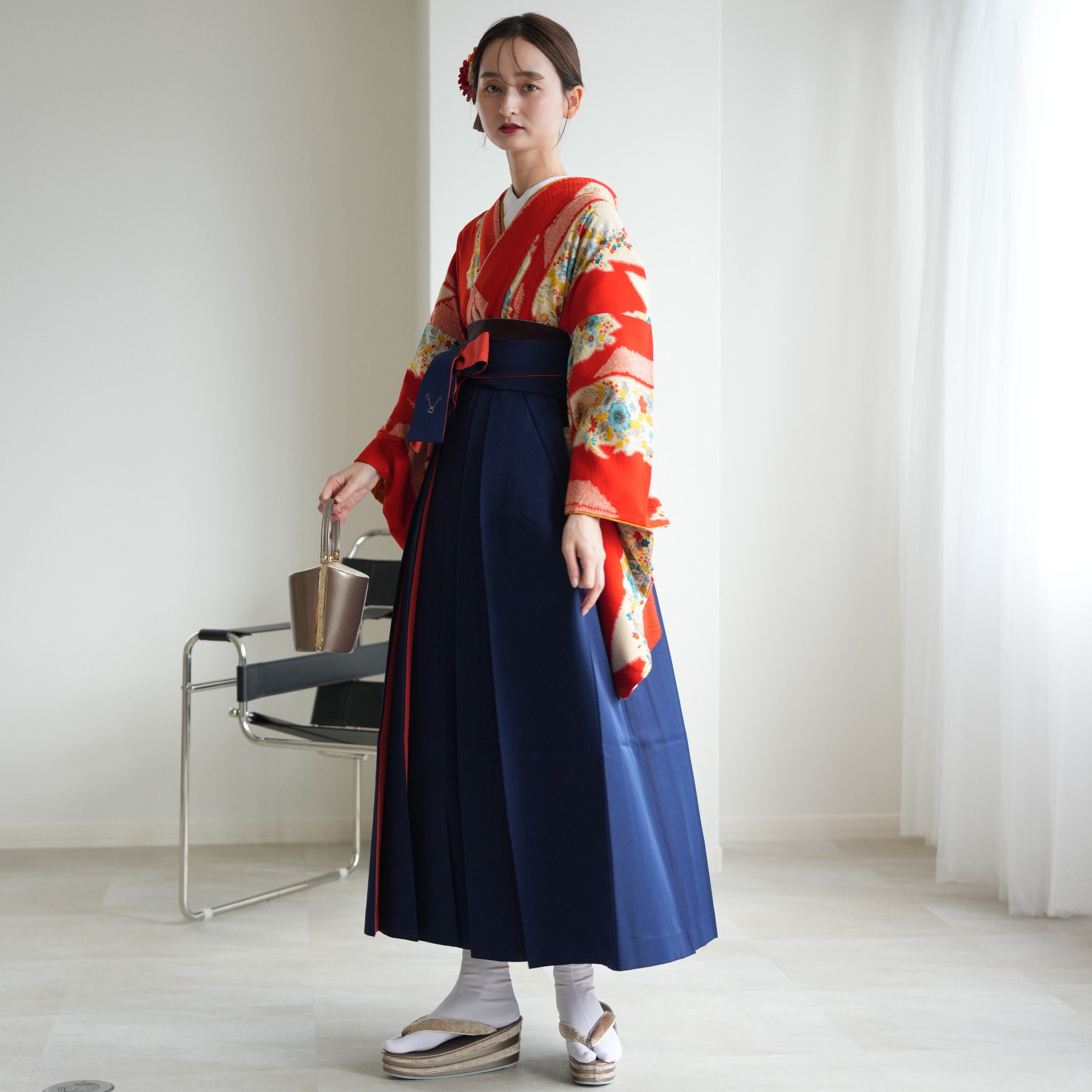 袴 レンタル 卒業式 2尺袖着物 17点セット モダンアンテナ