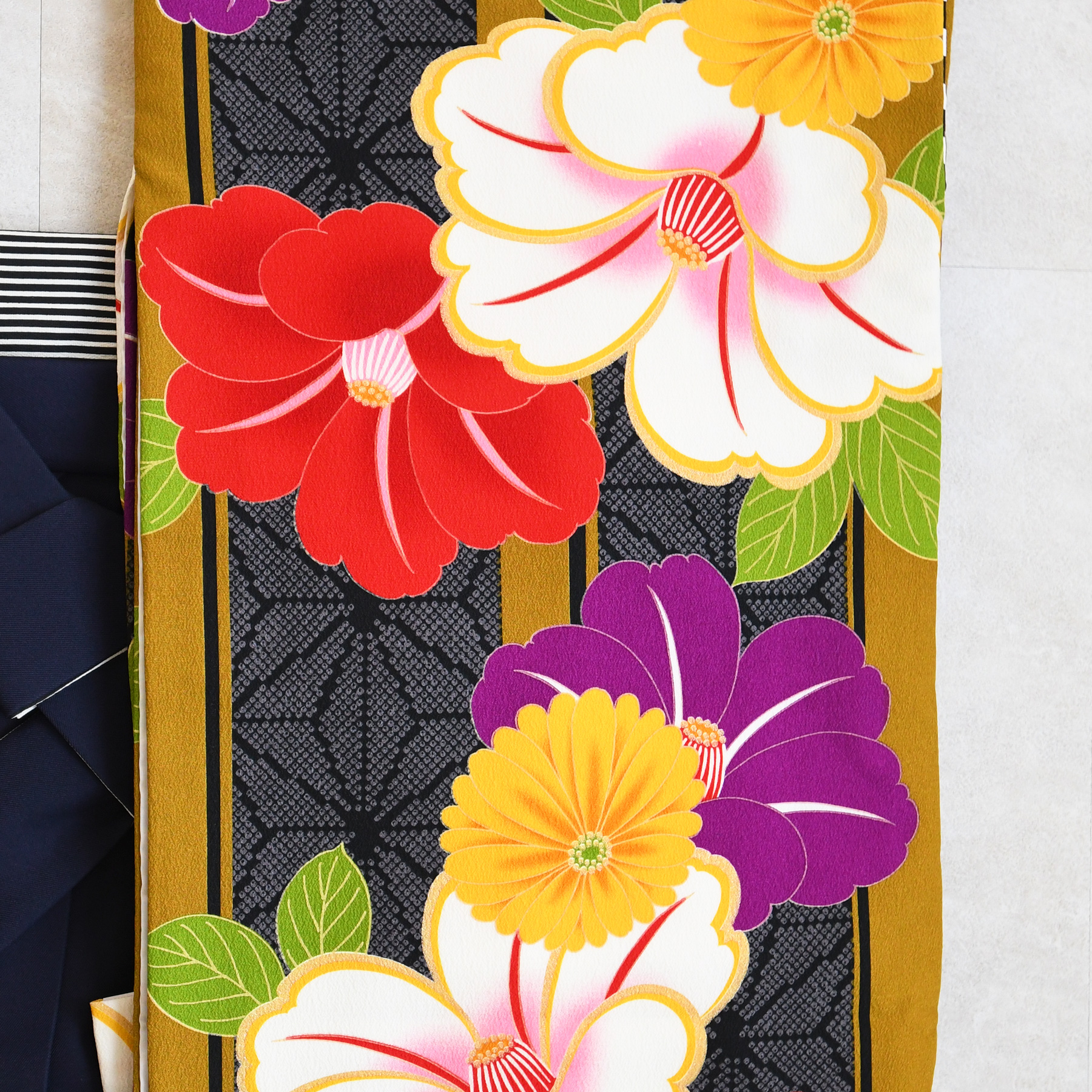 袴 レンタル 卒業式 2尺袖着物 二尺袖 17点セット JAPAN STYLE 古典