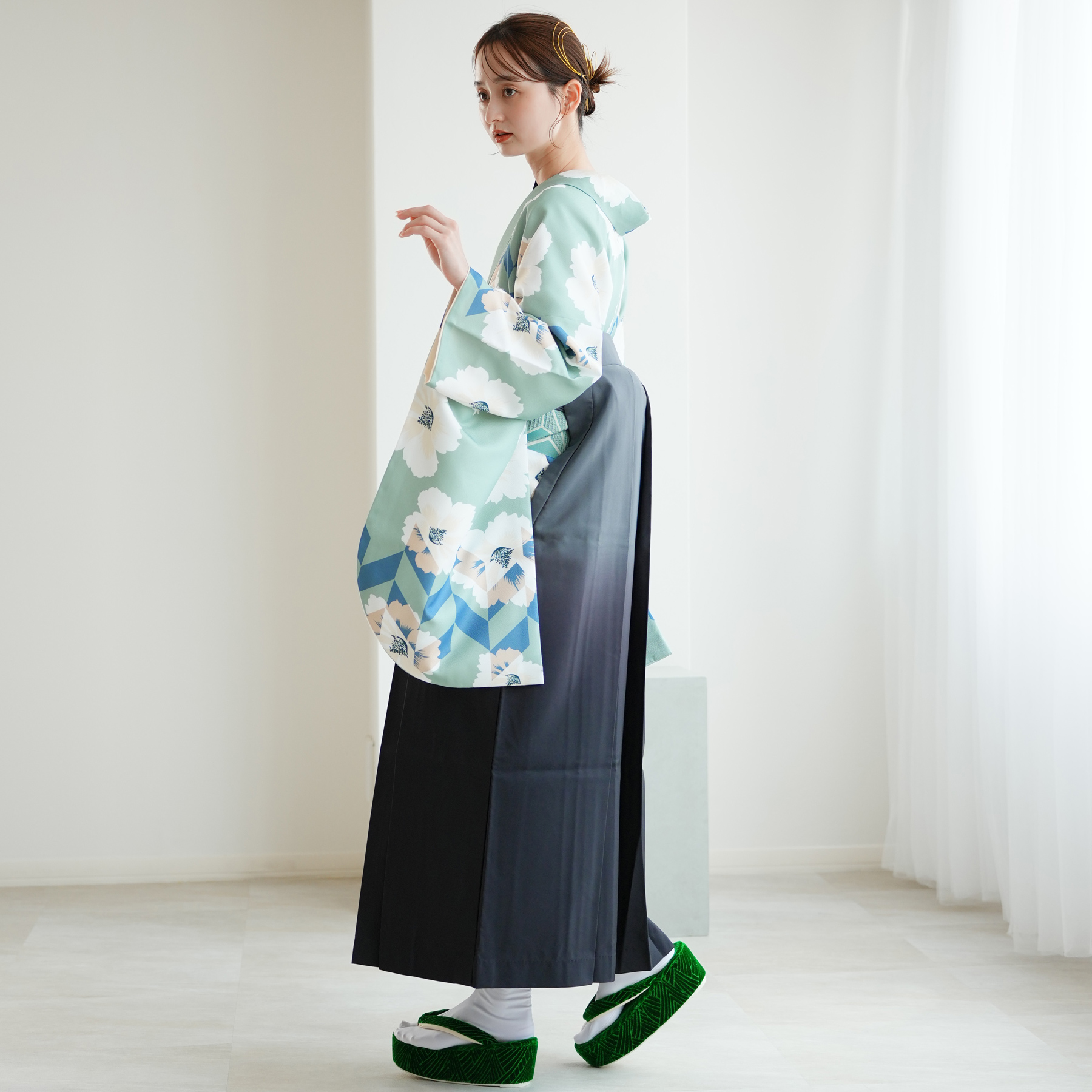 袴 レンタル 卒業式 2尺袖着物 17点セット ニコアンティーク レトロ