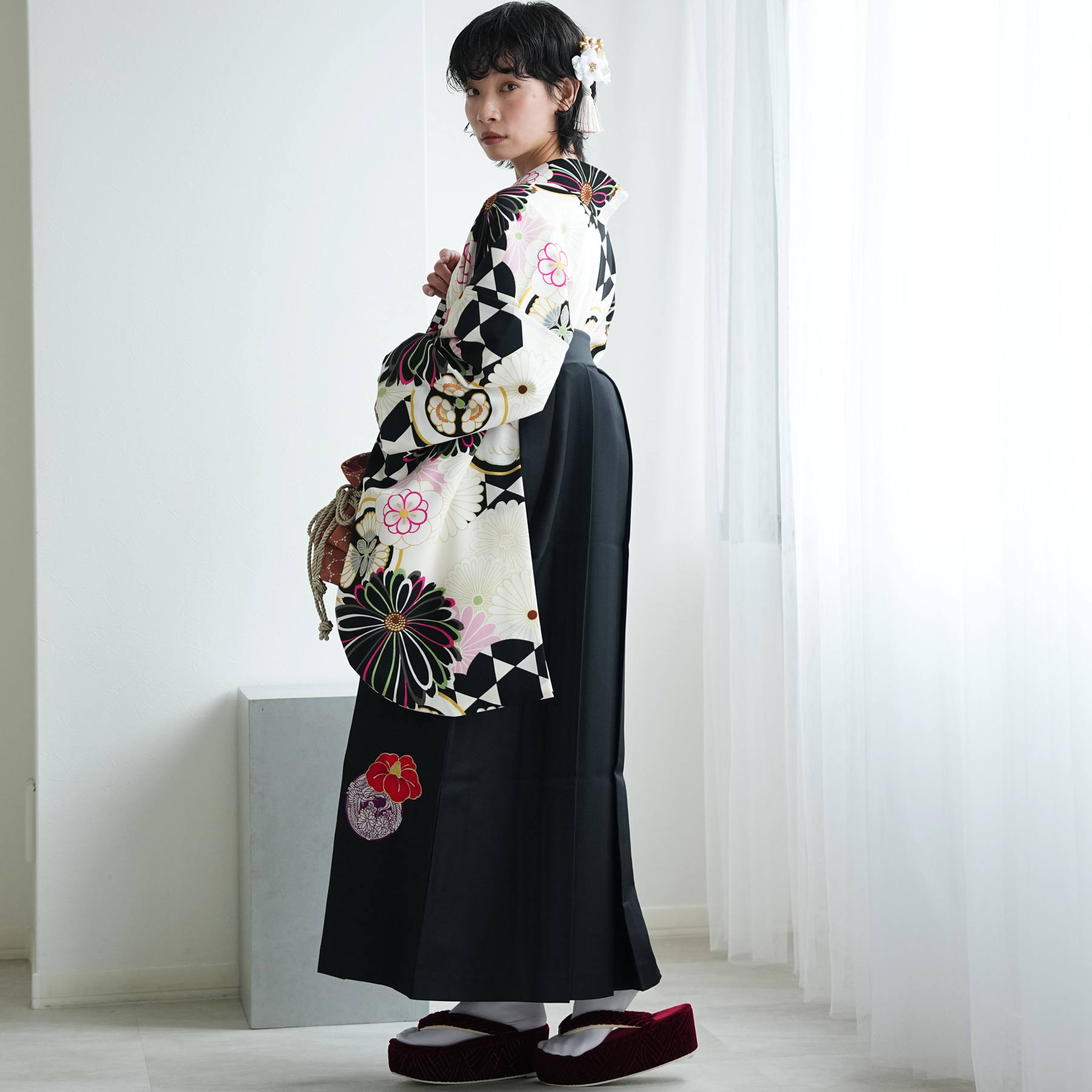 袴 レンタル 卒業式 2尺袖着物 二尺袖 17点セット JAPAN STYLE 古典