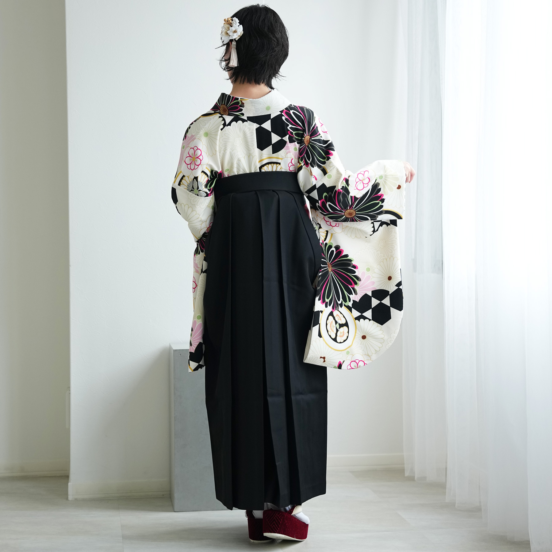 袴 レンタル 卒業式 2尺袖着物 二尺袖 17点セット JAPAN STYLE 古典