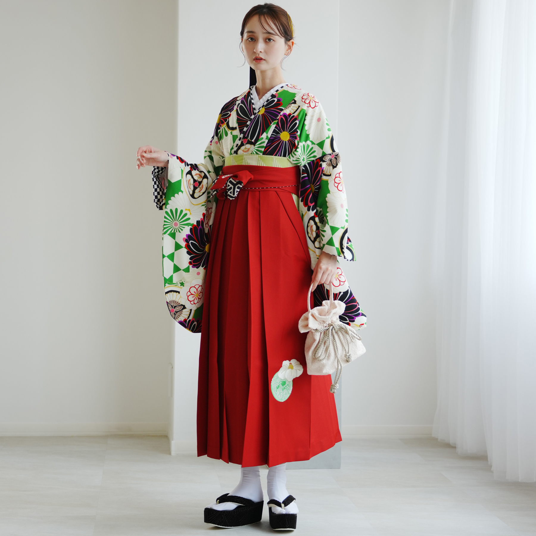 袴 レンタル 卒業式 2尺袖着物 袴 17点セ...の詳細画像3