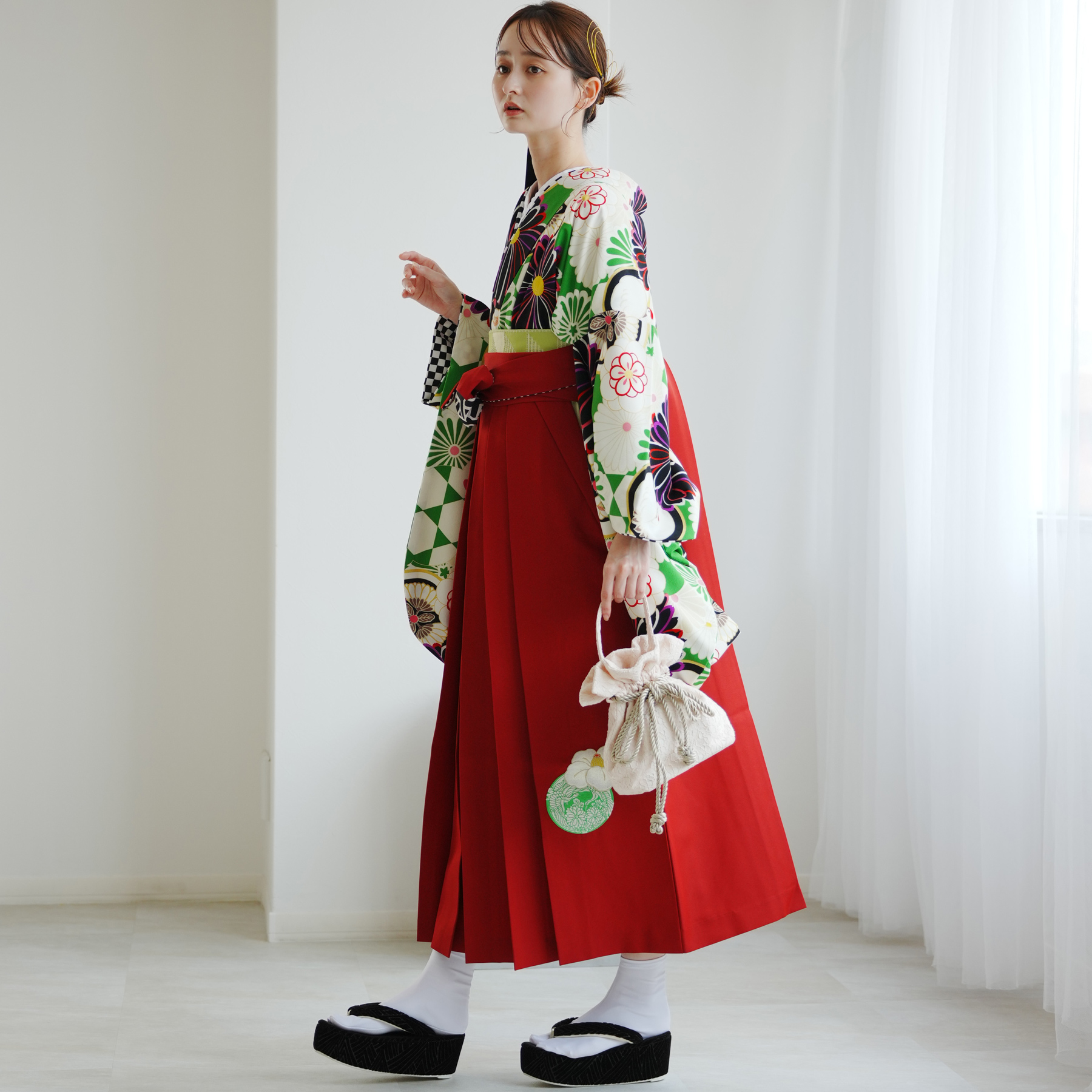 袴 レンタル 卒業式 2尺袖着物 袴 17点セ...の詳細画像4