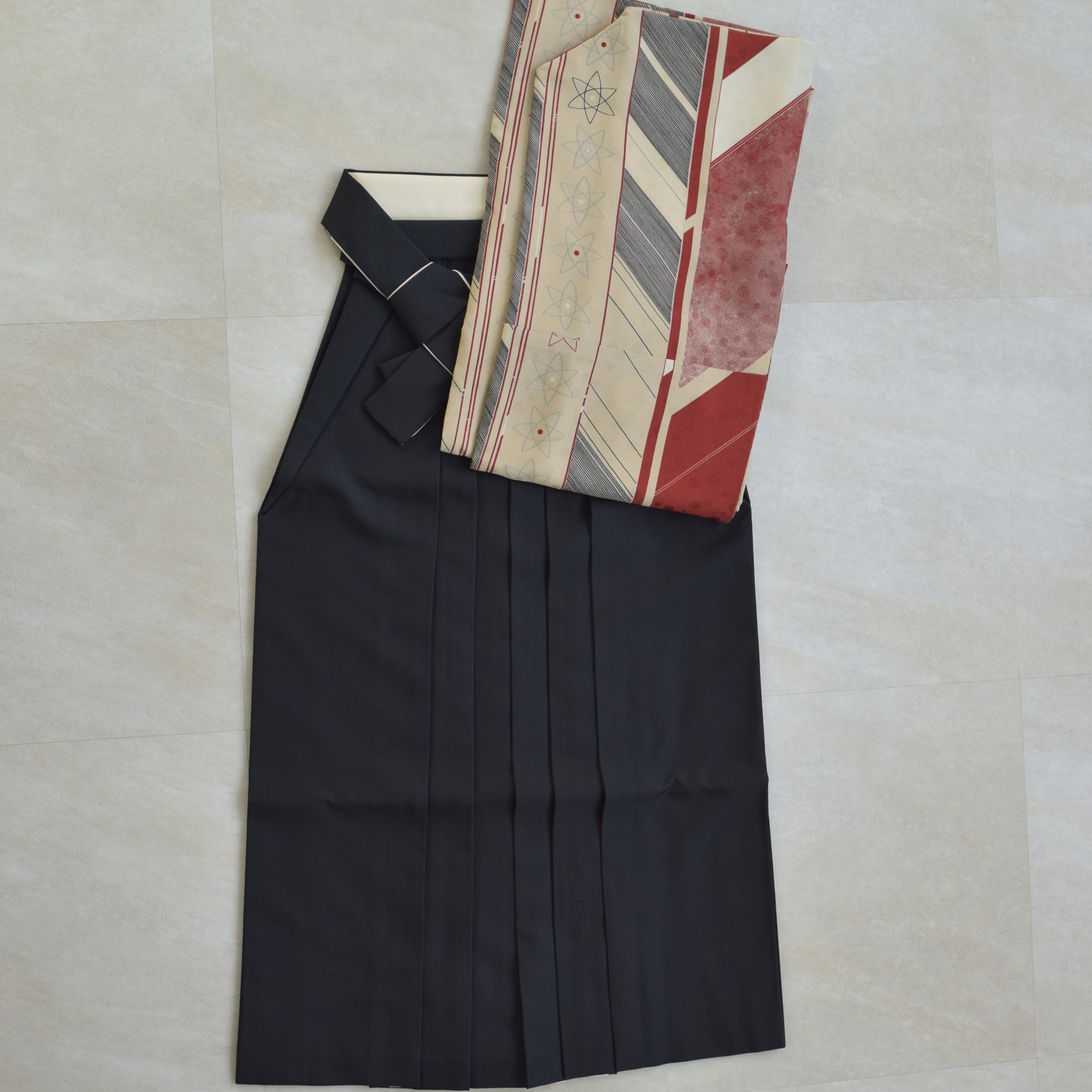 袴 レンタル 卒業式 2尺袖着物 17点セット モダンアンテナ レトロ