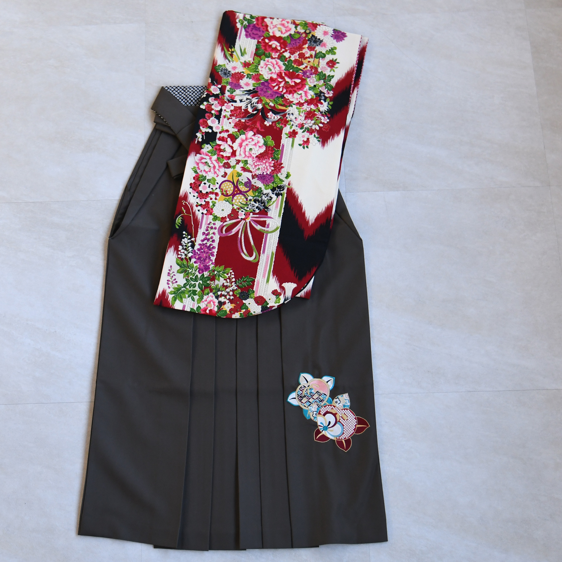 袴 レンタル 卒業式 二尺袖着物 17点セット 九重 古典 レトロ モダン