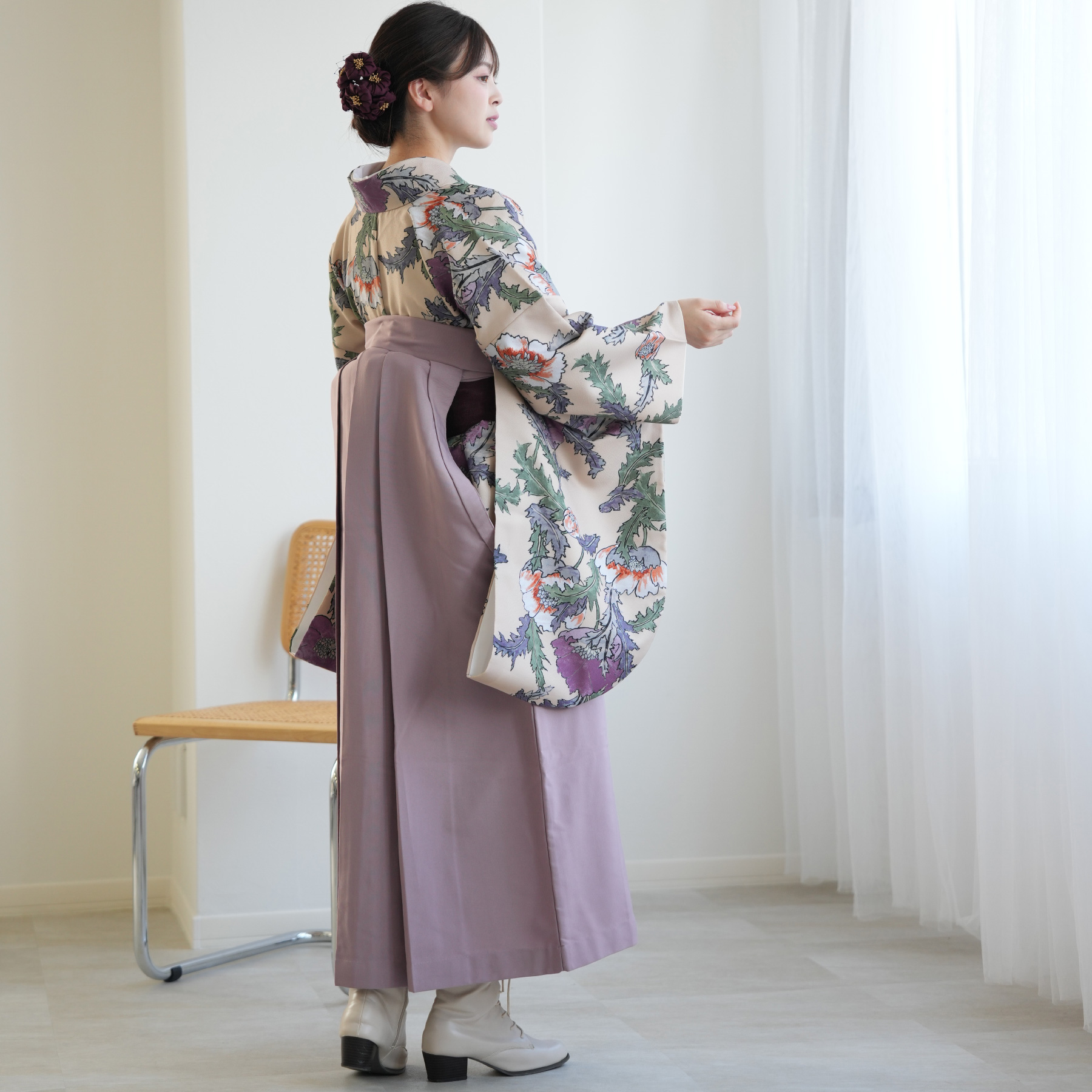 袴 レンタル 卒業式 2尺袖着物 袴 17点セ...の詳細画像4
