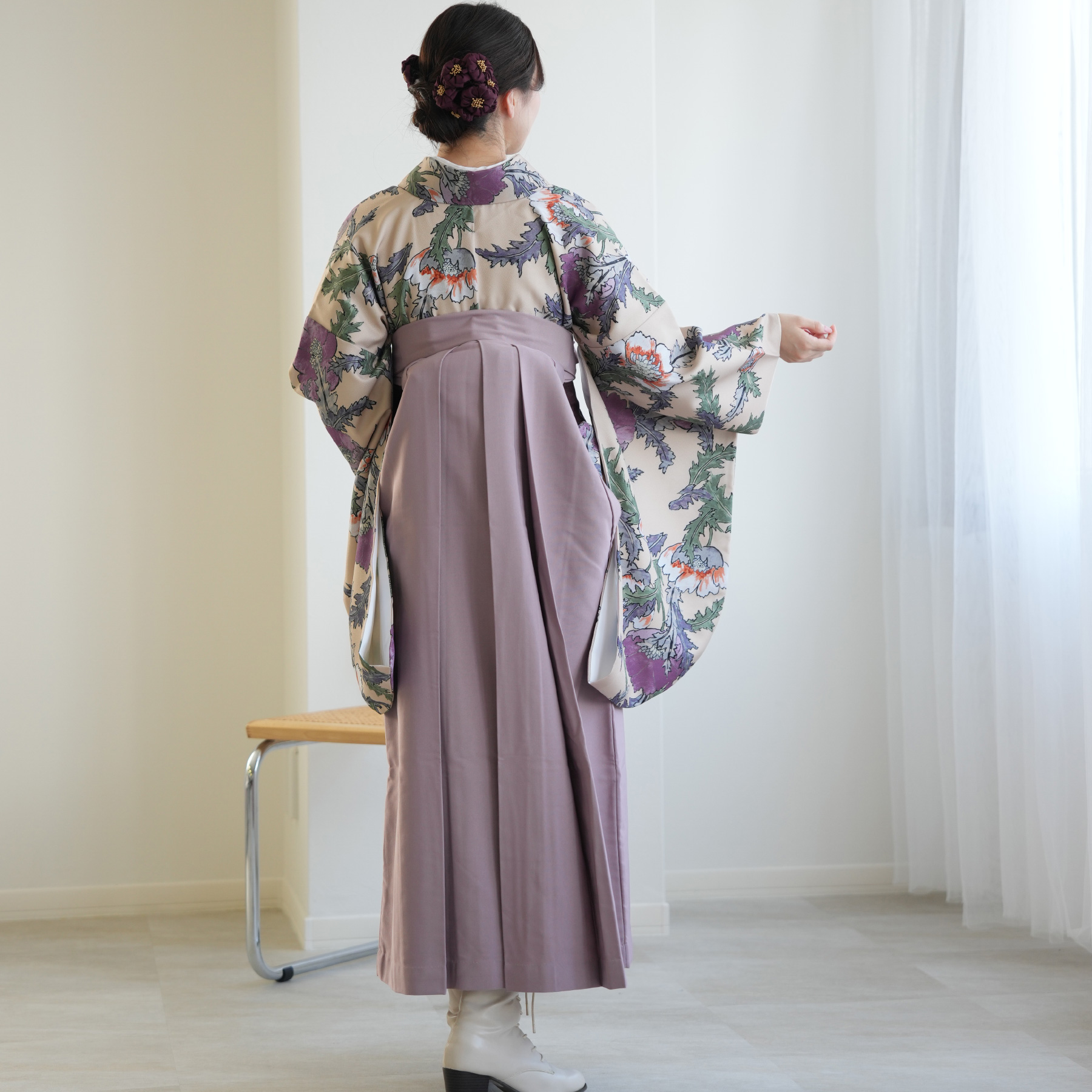 袴 レンタル 卒業式 2尺袖着物 袴 17点セ...の詳細画像5