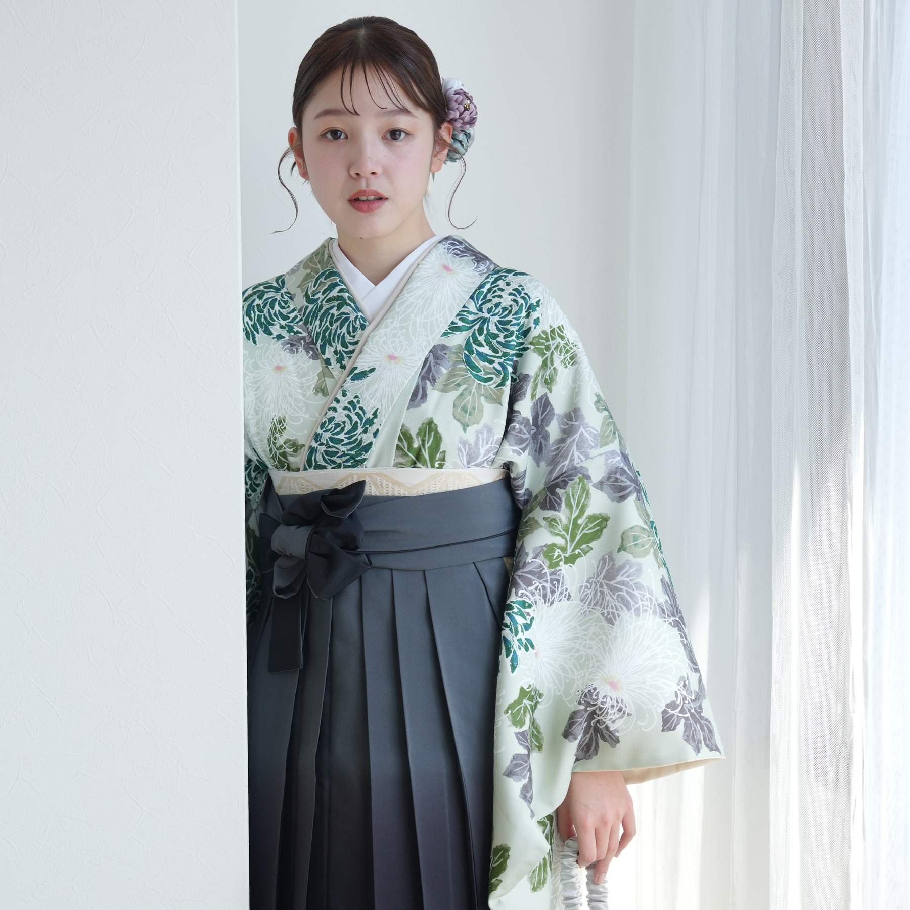 袴 レンタル 卒業式 2尺袖着物 17点セット utatane レトロ モダン 袴