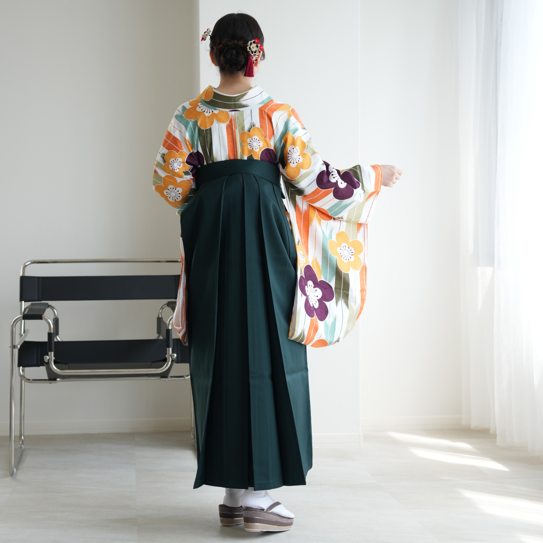 袴 レンタル 卒業式 2尺袖着物 17点セット ひよこ商店 レトロ モダン