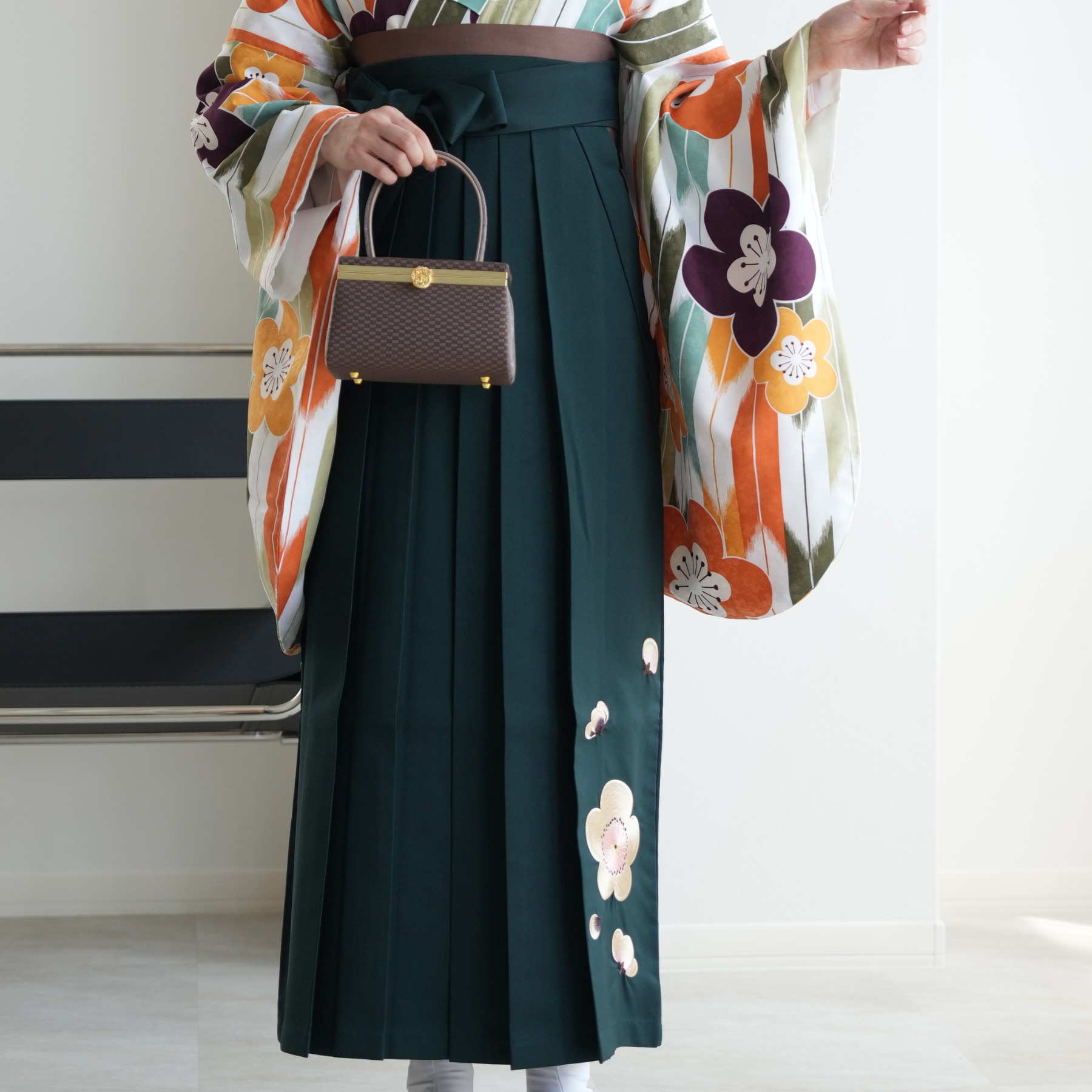 袴 レンタル 卒業式 2尺袖着物 17点セット ひよこ商店 レトロ モダン