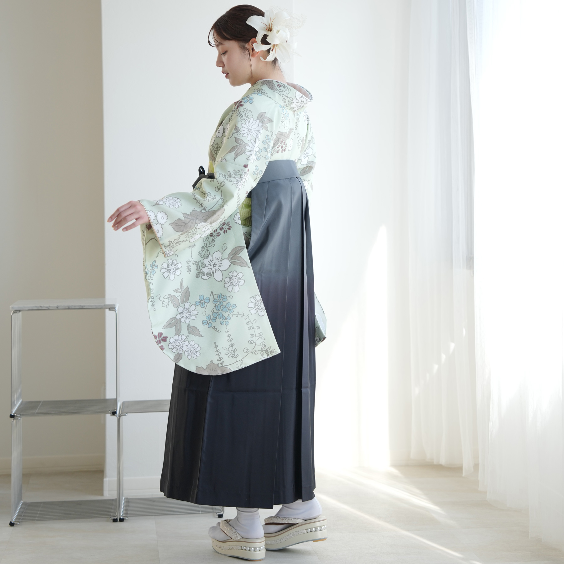 袴 レンタル 卒業式 2尺袖着物 袴 17点セ...の詳細画像4