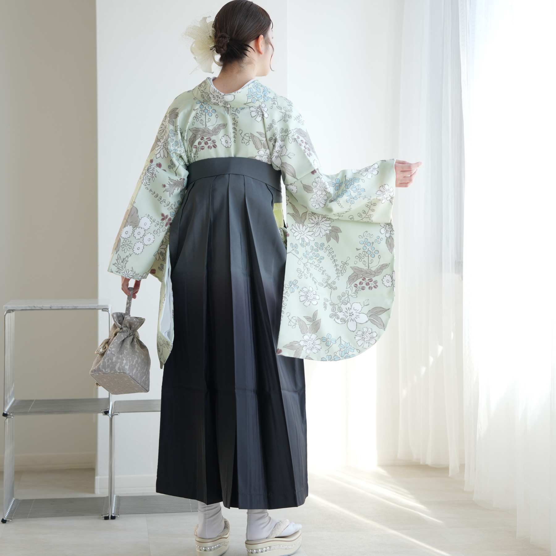 袴 レンタル 卒業式 2尺袖着物 袴 17点セ...の詳細画像5