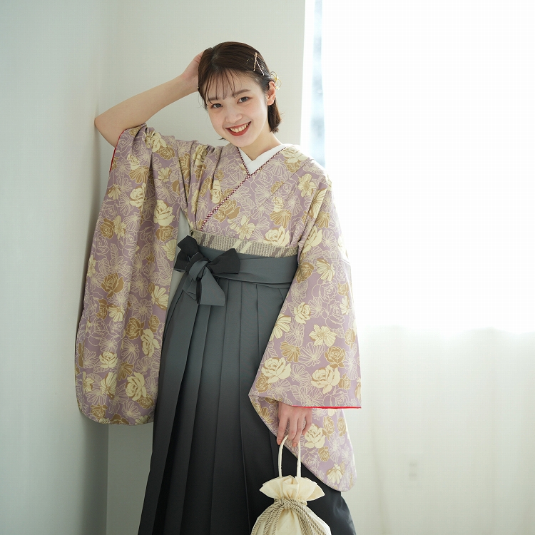 袴 レンタル 卒業式 2尺袖着物 17点セット ひよこ商店 レトロ 袴セット
