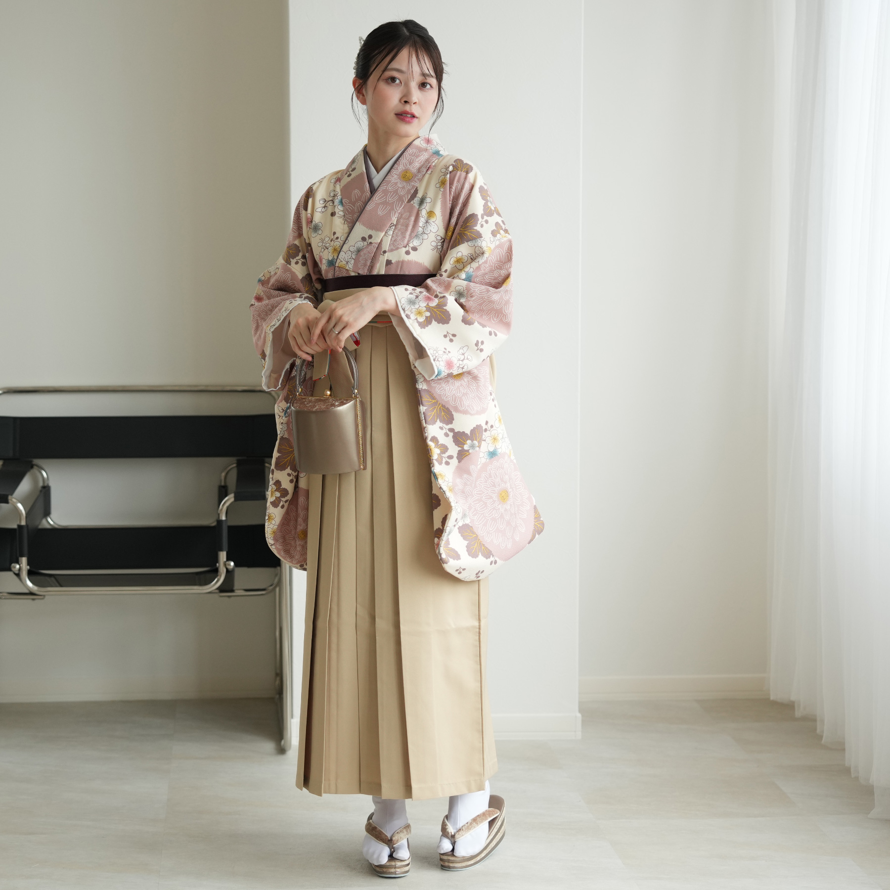 袴 レンタル 卒業式 2尺袖着物 17点セット ひよこ商店 レトロ モダン