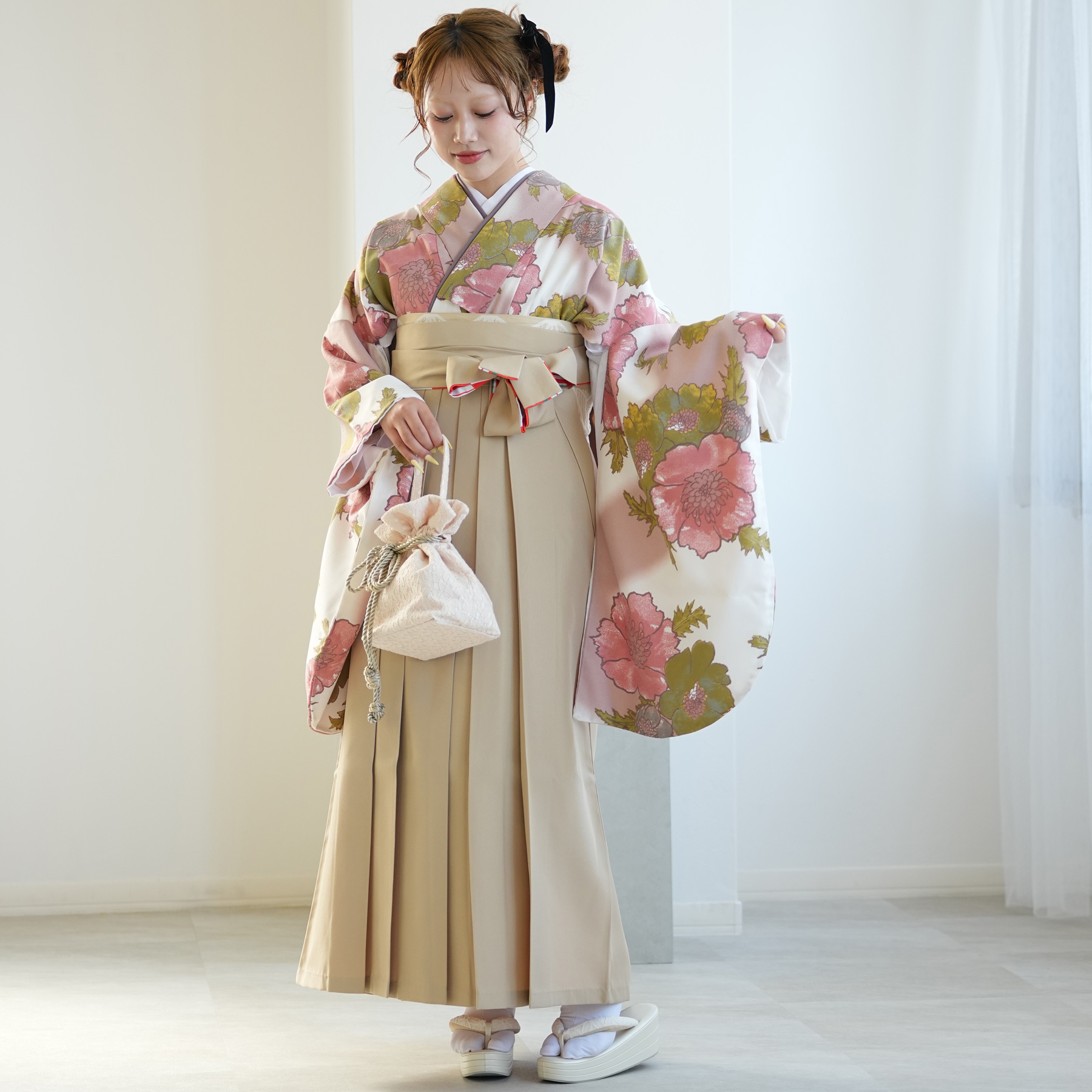 袴 レンタル 卒業式 袴 2尺袖着物 袴 17...の詳細画像3