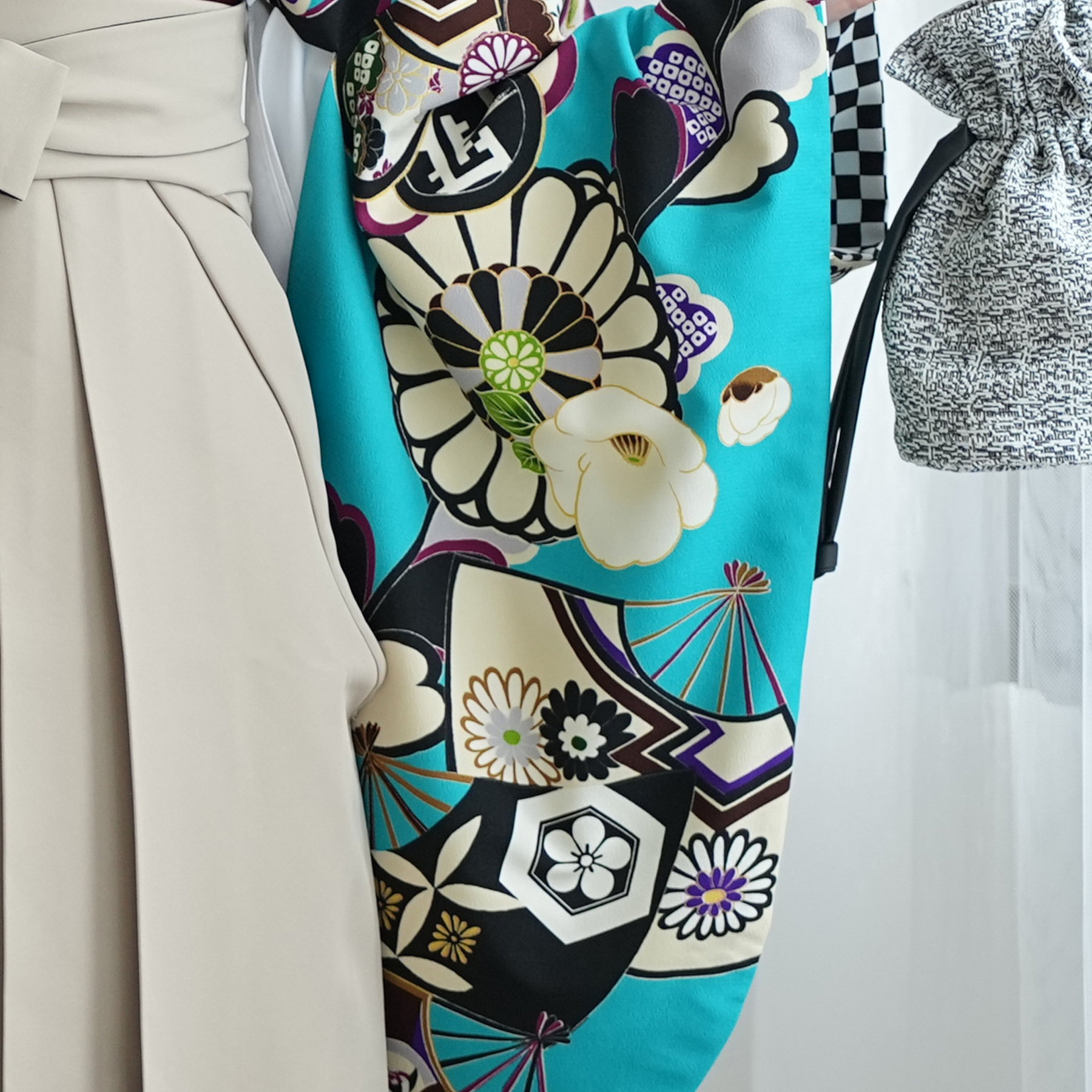 袴 レンタル 卒業式 2尺袖着物 17点セット JAPAN STYLE レトロ モダン