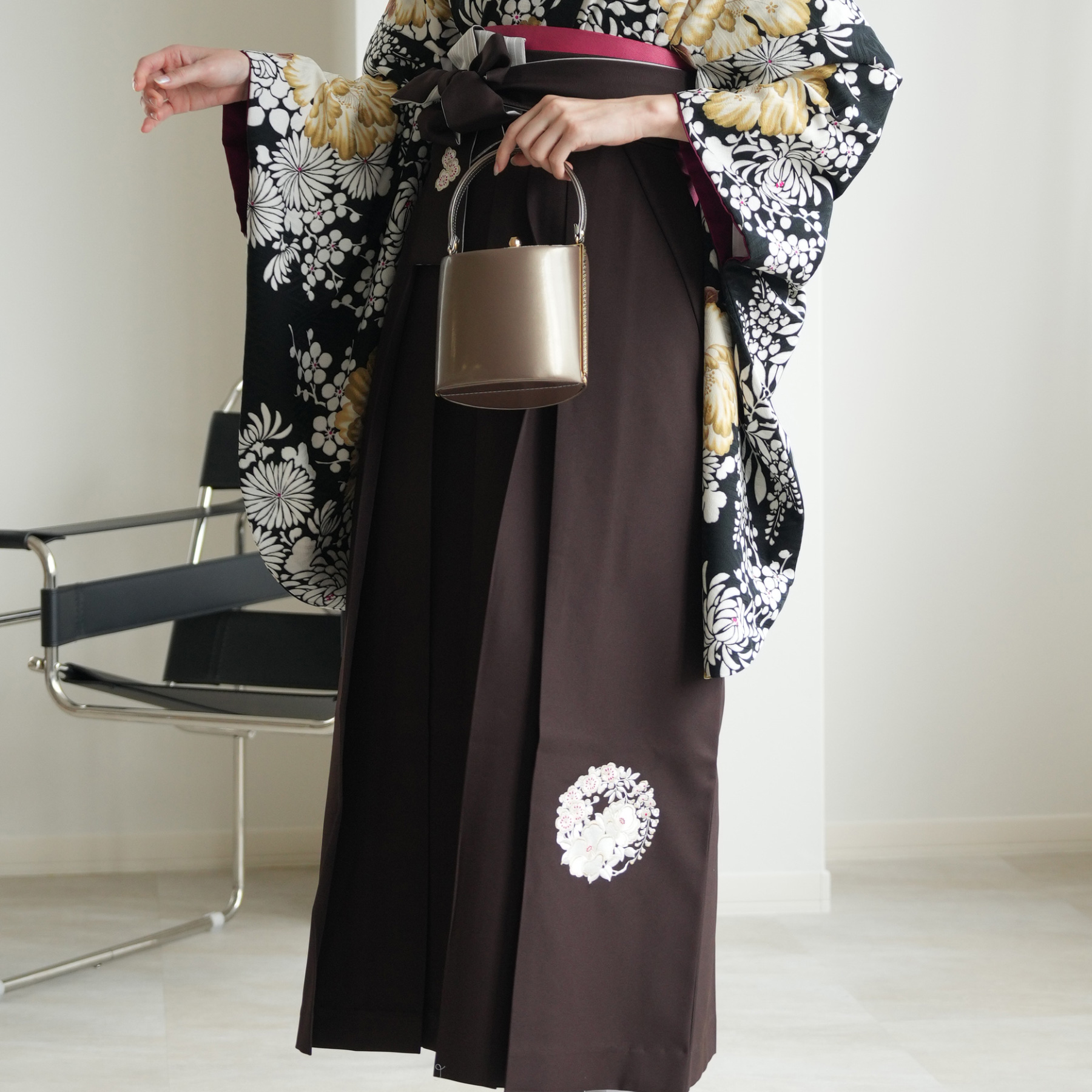 袴 2点セット 2尺袖着物 utatane 卒業式 販売 袴91-99cm（身長