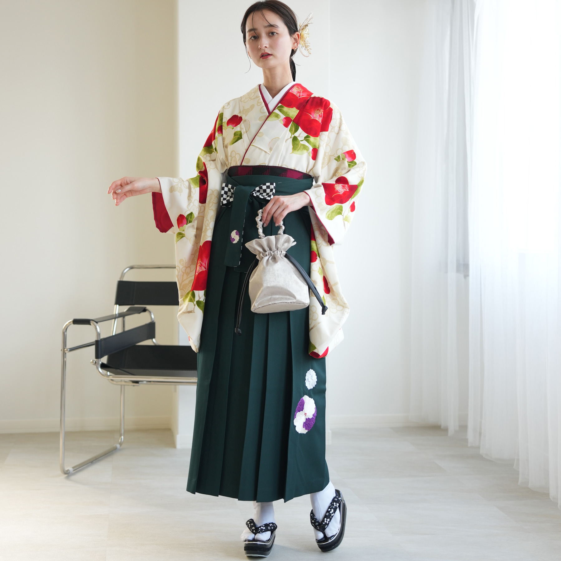 袴 レンタル 卒業式 袴 2尺袖着物 袴 17...の詳細画像3