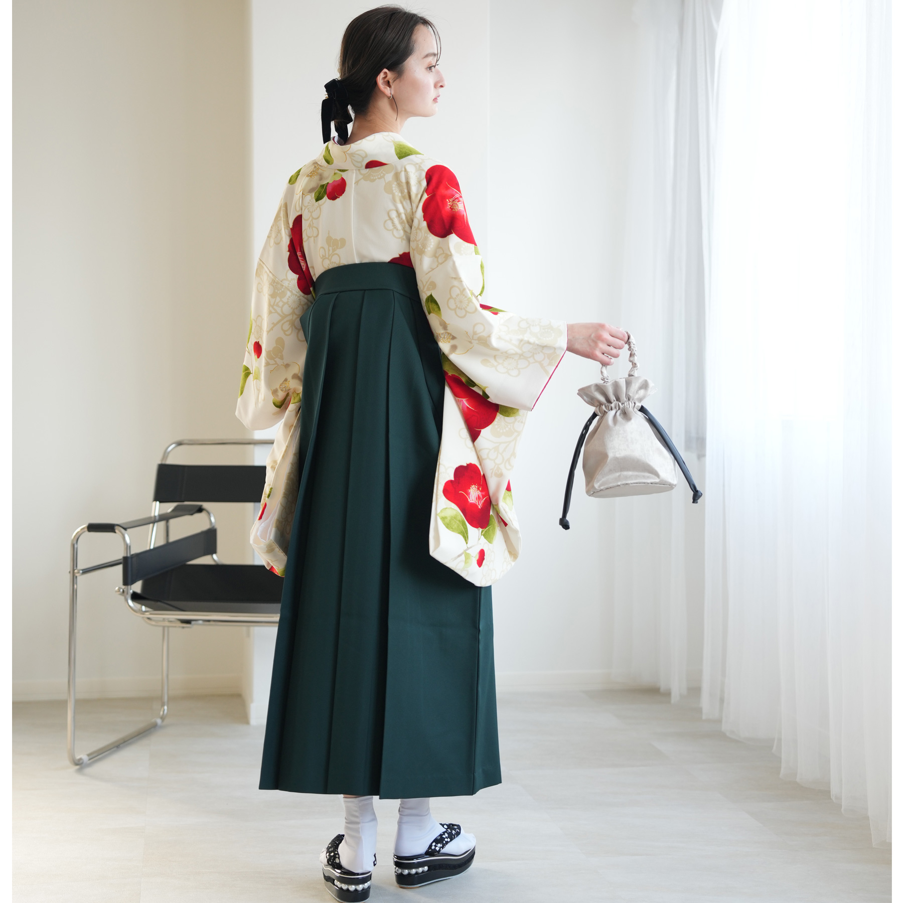 袴 レンタル 卒業式 袴 2尺袖着物 袴 17点セット 紅一点 レトロ