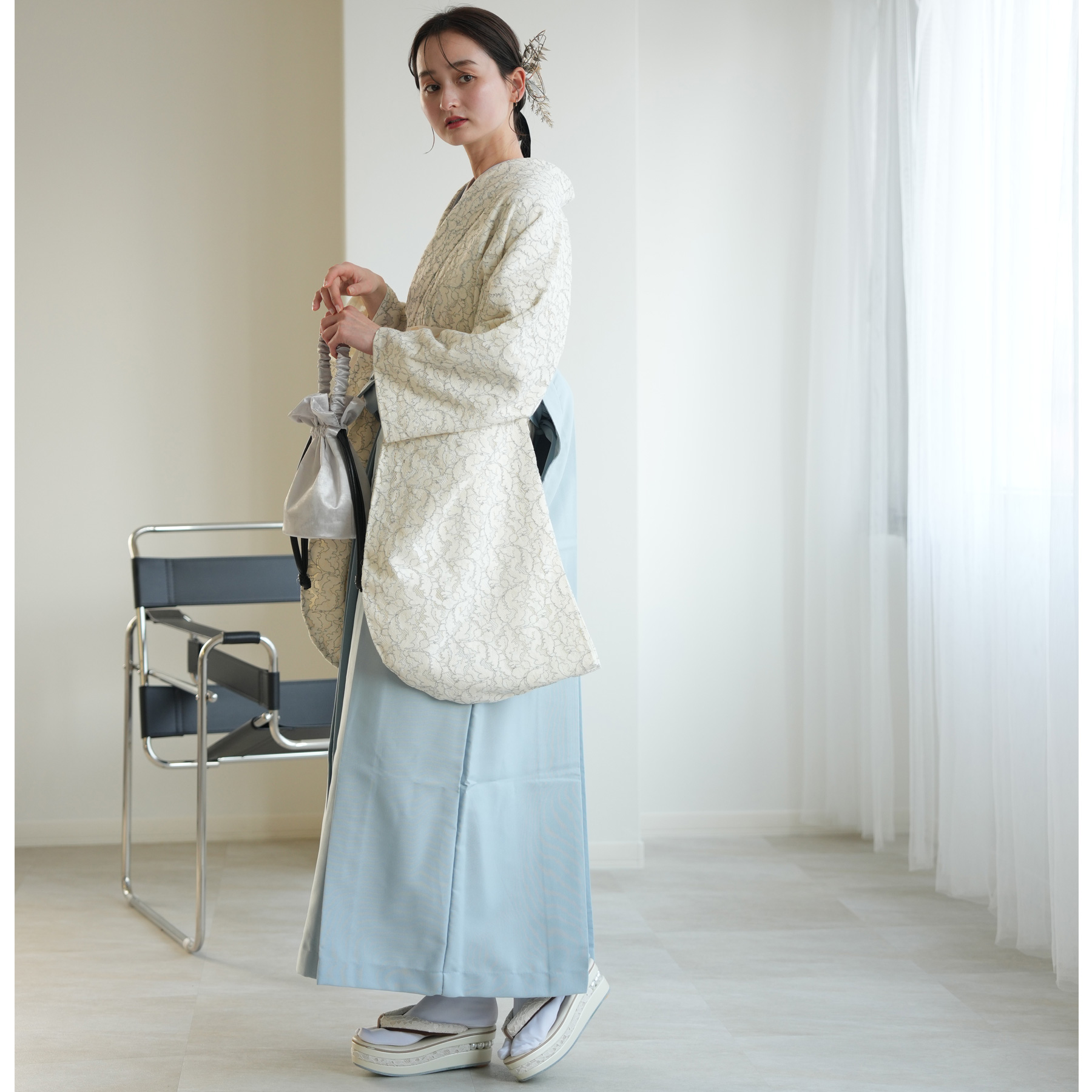 袴セットutatane レースベージュくすみカラー卒業式 【公式通販】