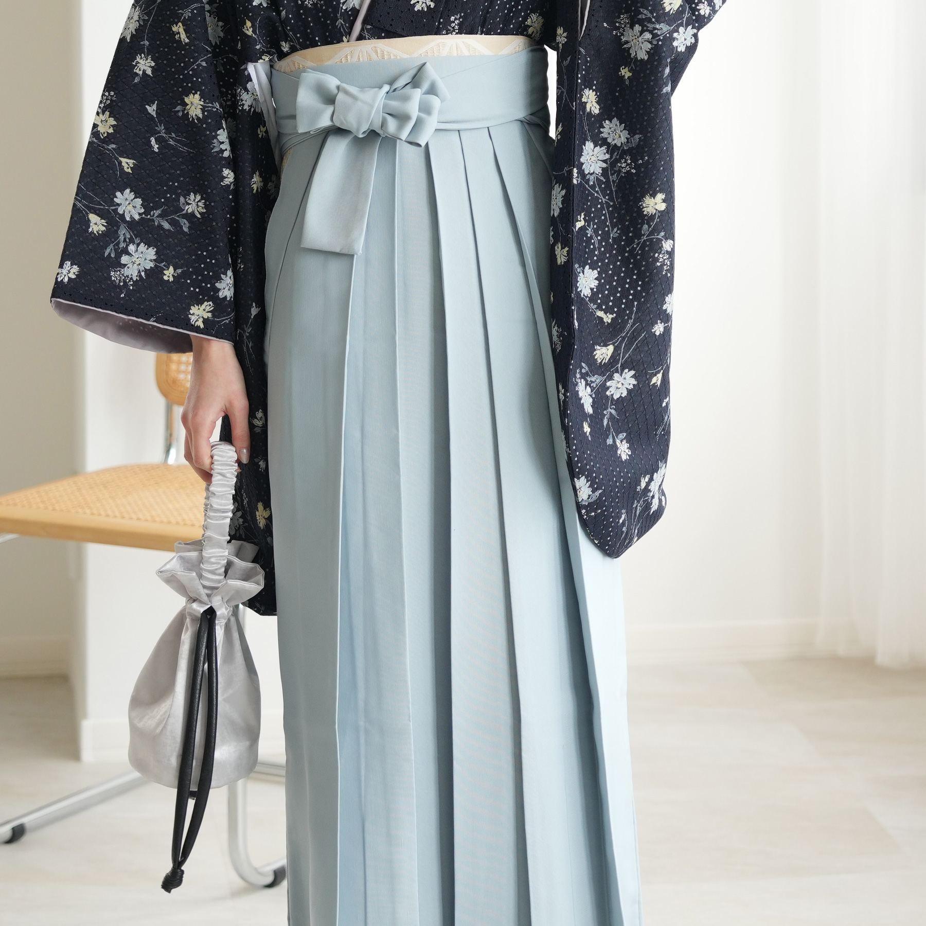 袴 レンタル 卒業式 2尺袖着物 17点セット レトロ モダン 袴セット 花