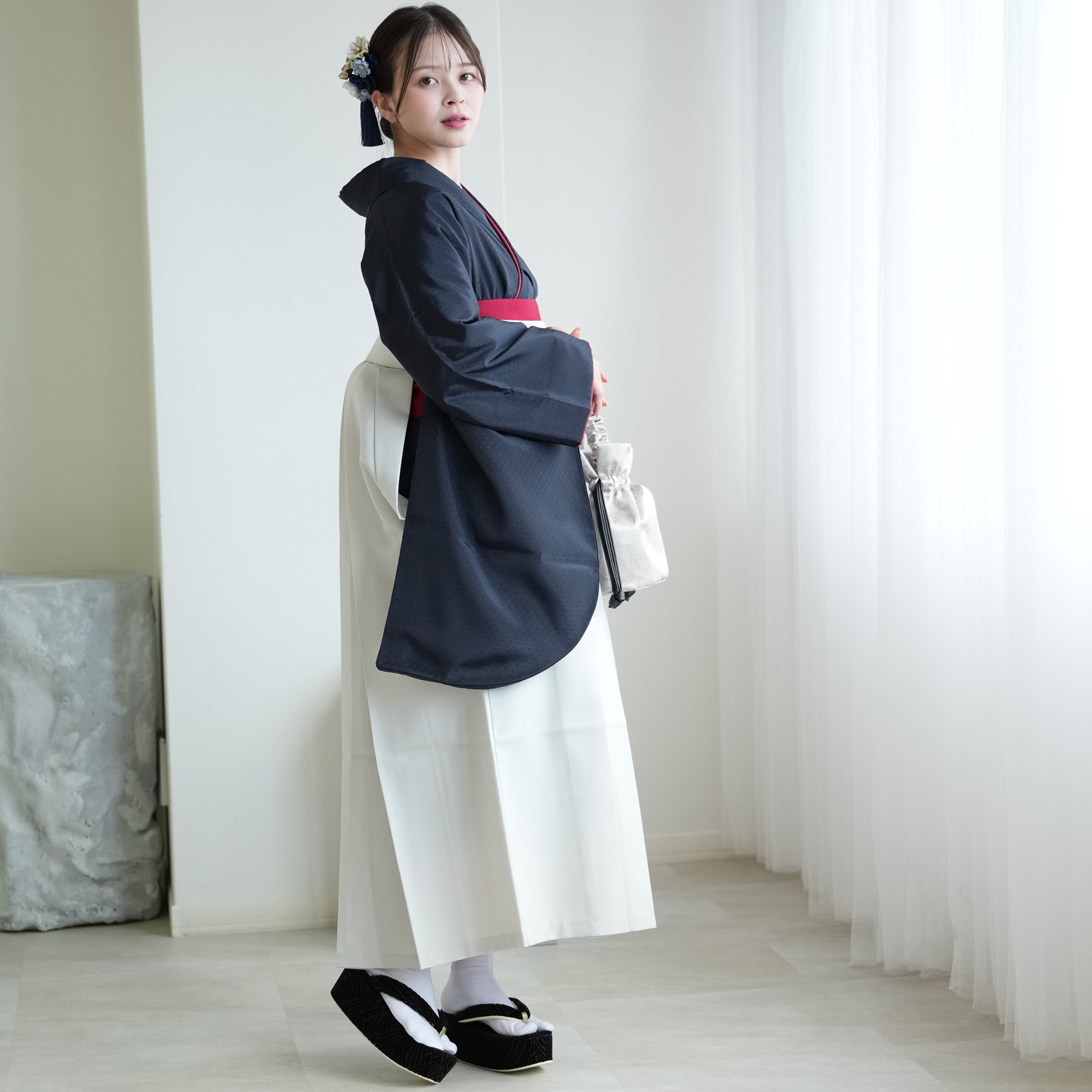 袴 レンタル 卒業式 二尺袖着物 袴 17点セ...の詳細画像4