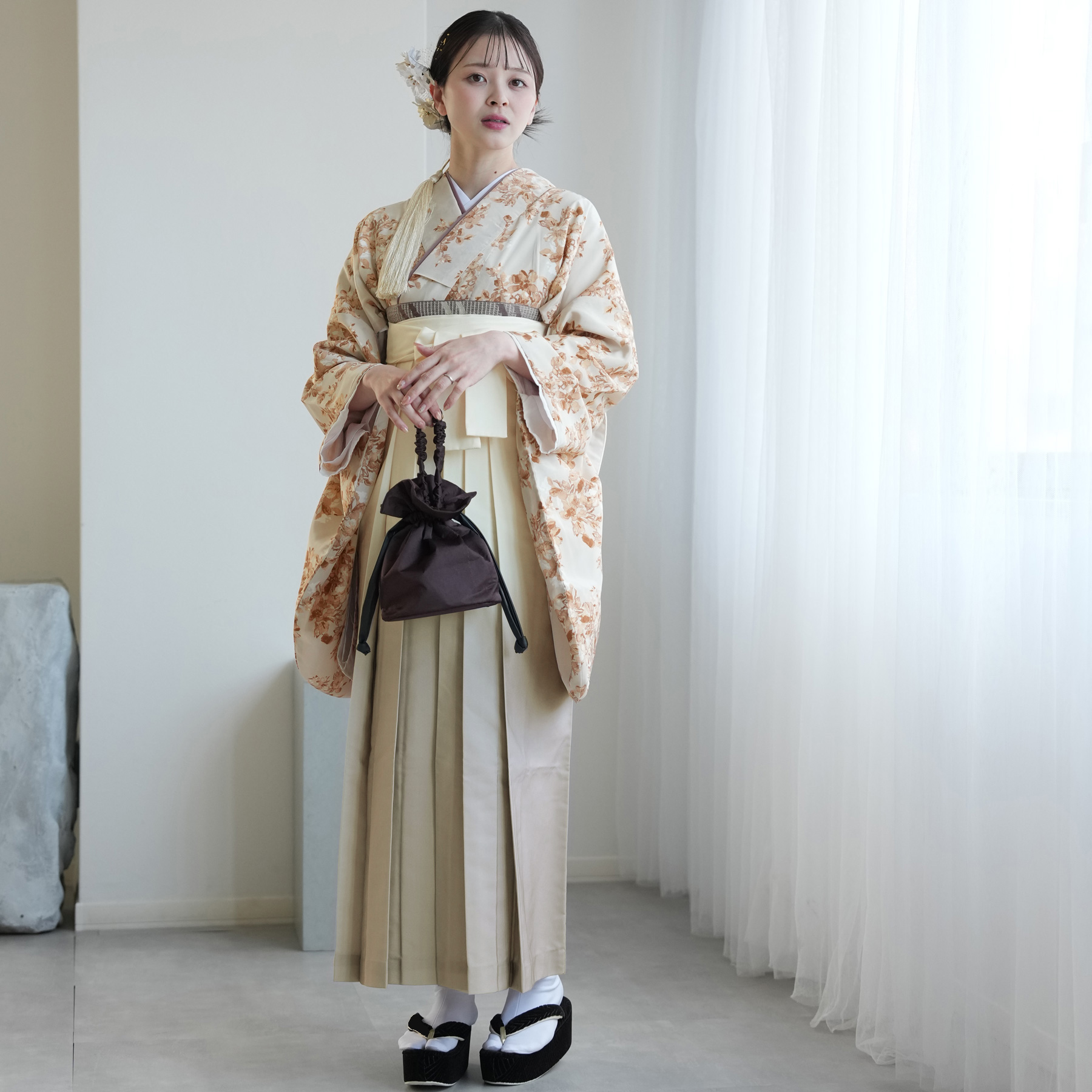 袴 レンタル 卒業式 二尺袖着物 17点セット utatane 袴セット 大学生