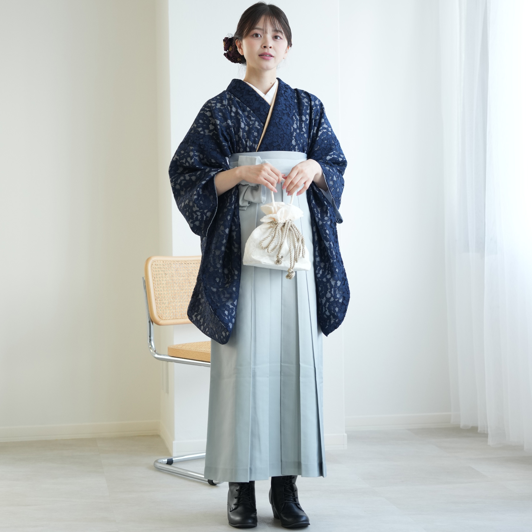 袴 レンタル 卒業式 袴 2尺袖着物 袴 17...の詳細画像3