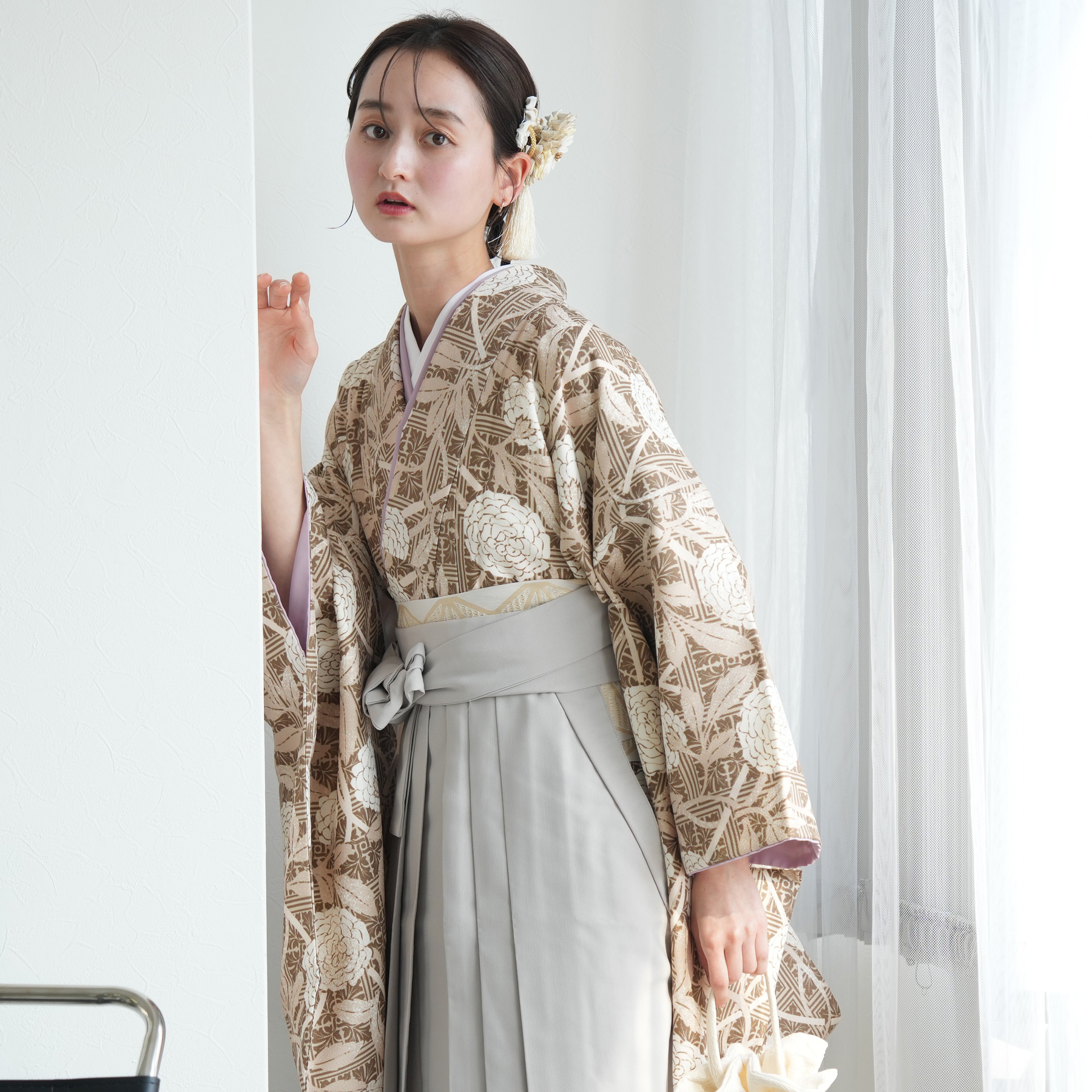 しつけ糸付新品【二尺袖着物単品】ひよこ商店洗える着物グリーン卒業式袴 しつけ糸付新品【二尺袖着物単品】ひよこ商店洗える着物グリーン卒業式袴